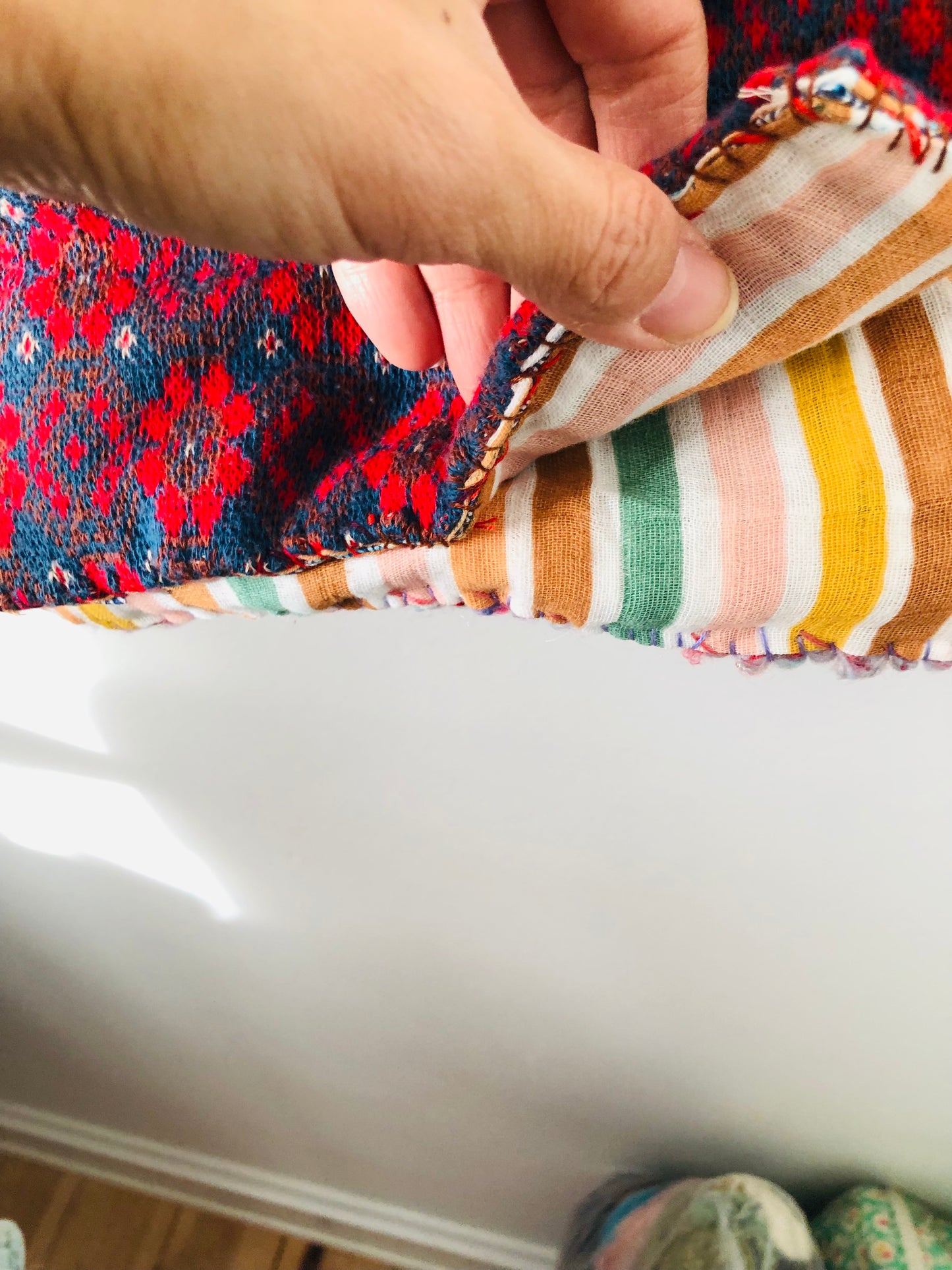 Hand-sewn fabric smartphone bag, slow fashion, handmade pochette, 2329