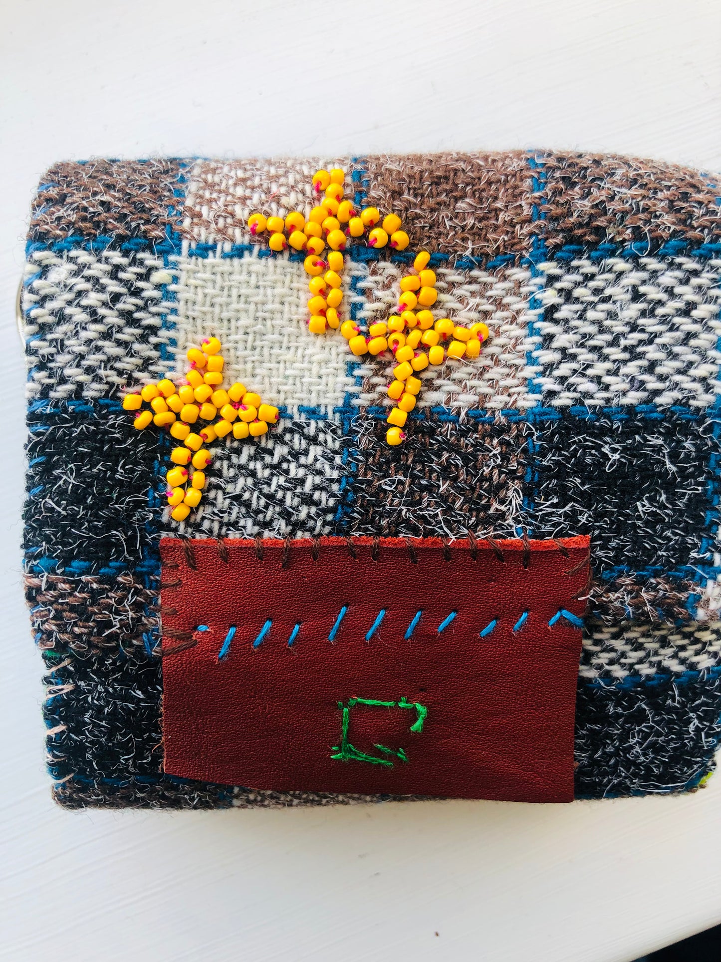 Wallet Fabric Wallet Handmade Hand-sewn Embroidered Patchwork Bi-fold 1971