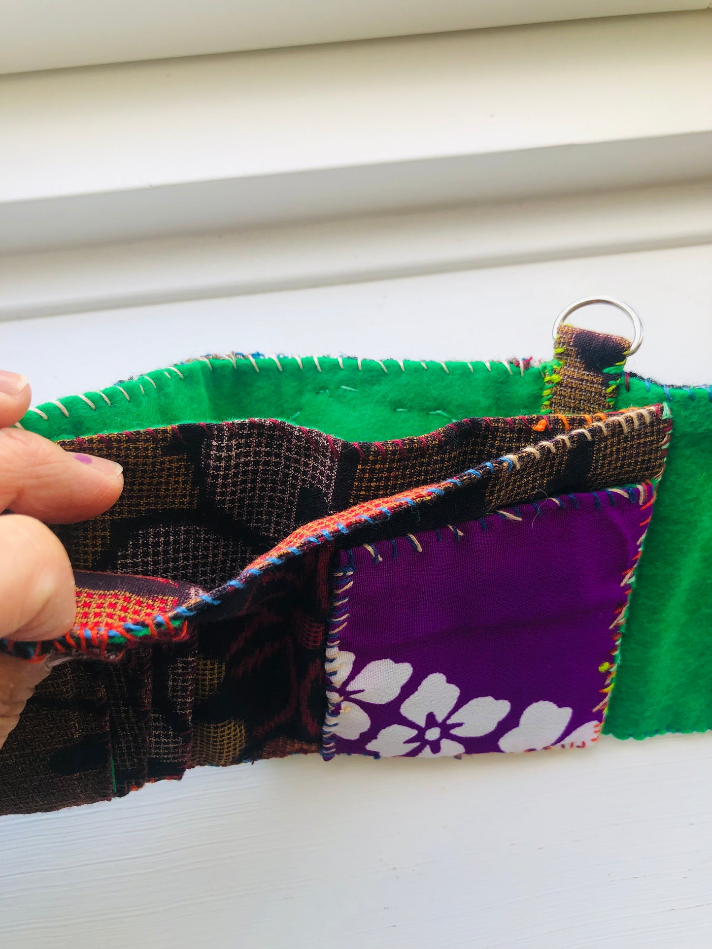 Wallet Fabric Wallet Handmade Hand-sewn Embroidered Patchwork Bi-fold 1971