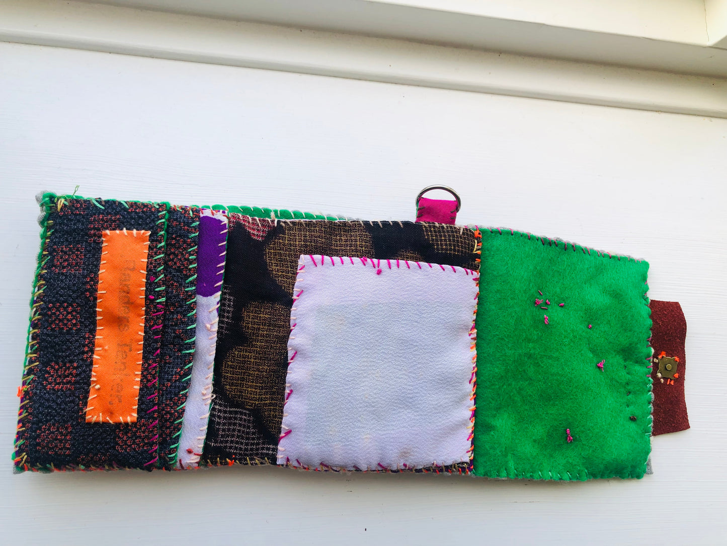 Wallet Fabric Wallet Handmade Hand-sewn Embroidered Patchwork Bi-fold 1981