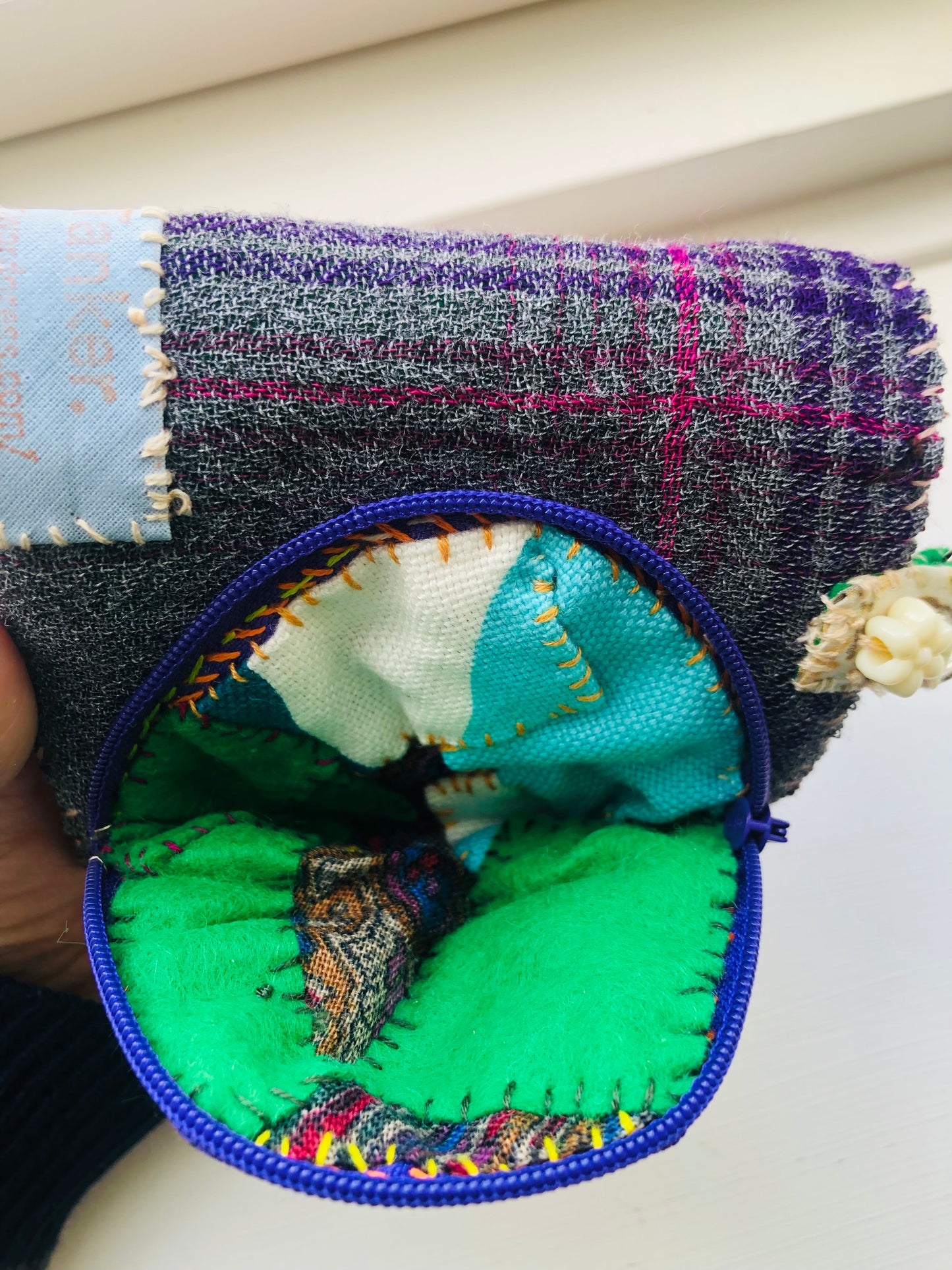 Wallet Fabric Wallet Handmade Hand-sewn Embroidered Patchwork Bi-fold 1977