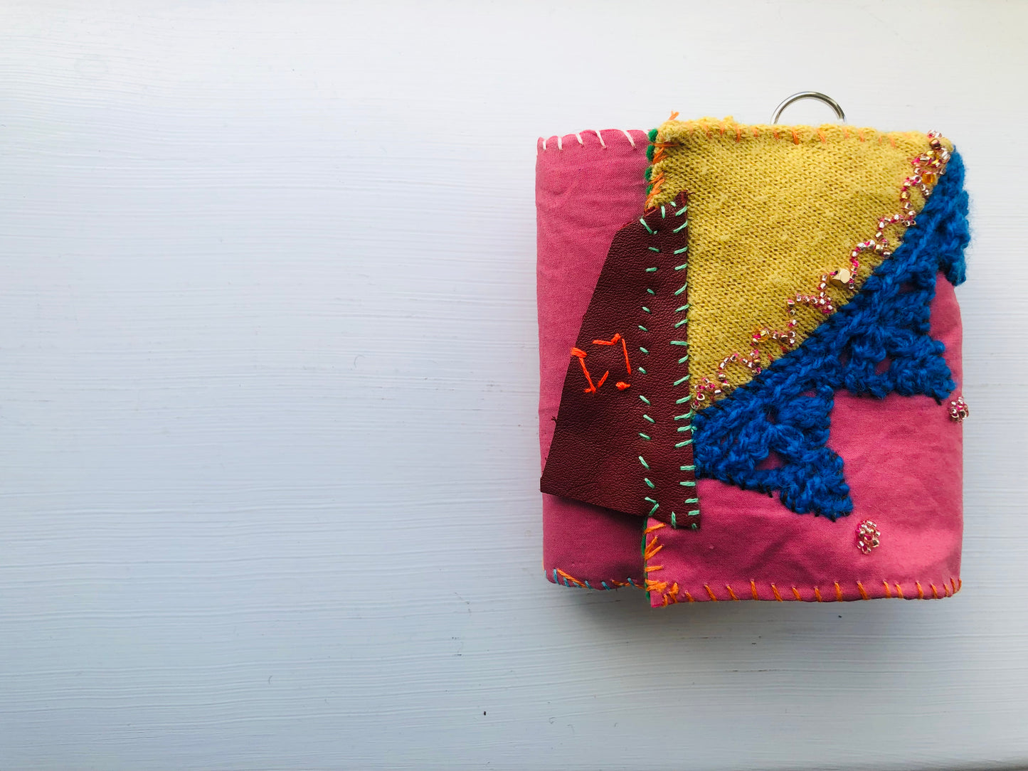 Wallet Fabric Wallet Handmade Hand-sewn Embroidered Patchwork Bi-fold 1973