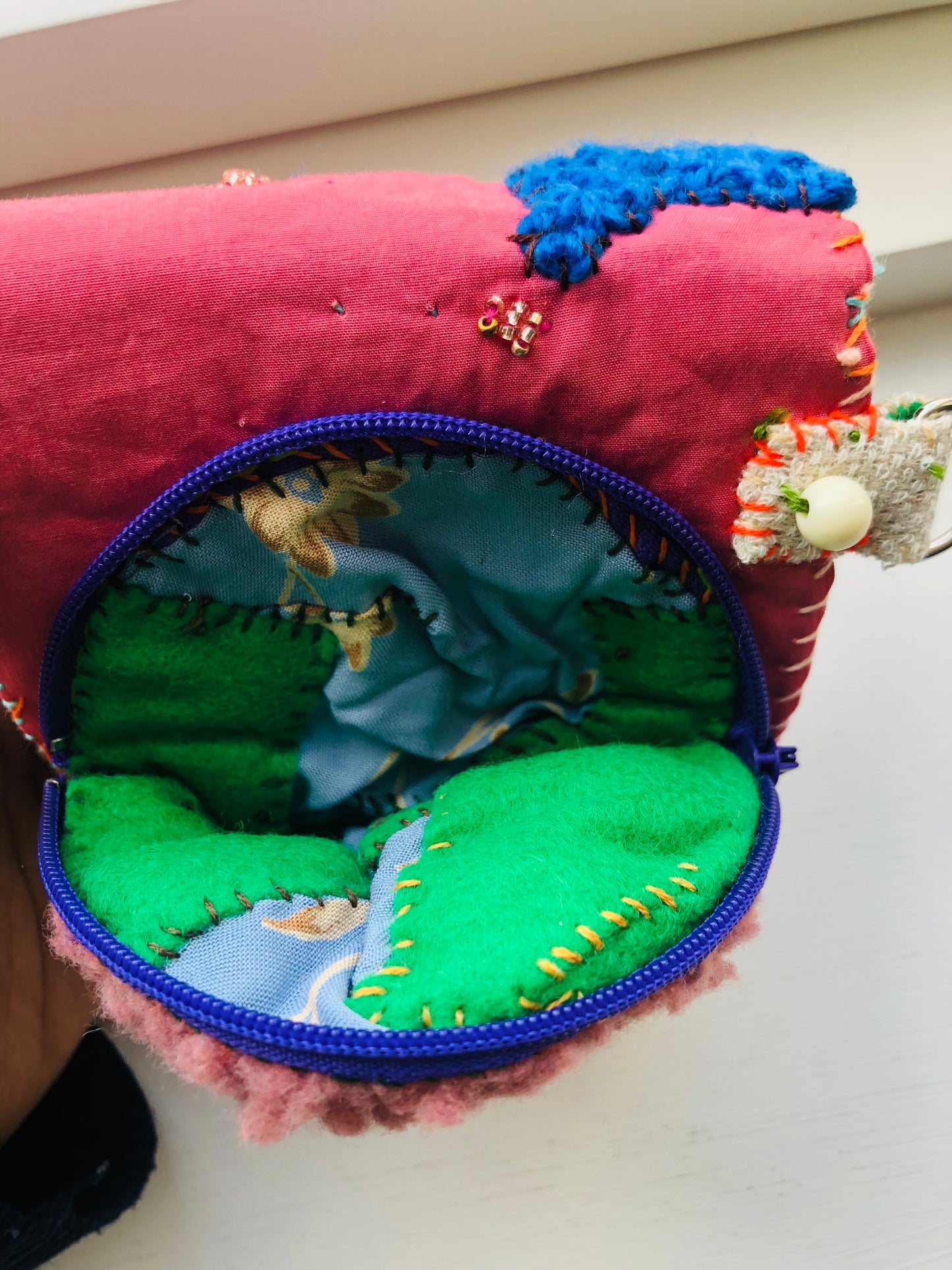 Wallet Fabric Wallet Handmade Hand-sewn Embroidered Patchwork Bi-fold 1973