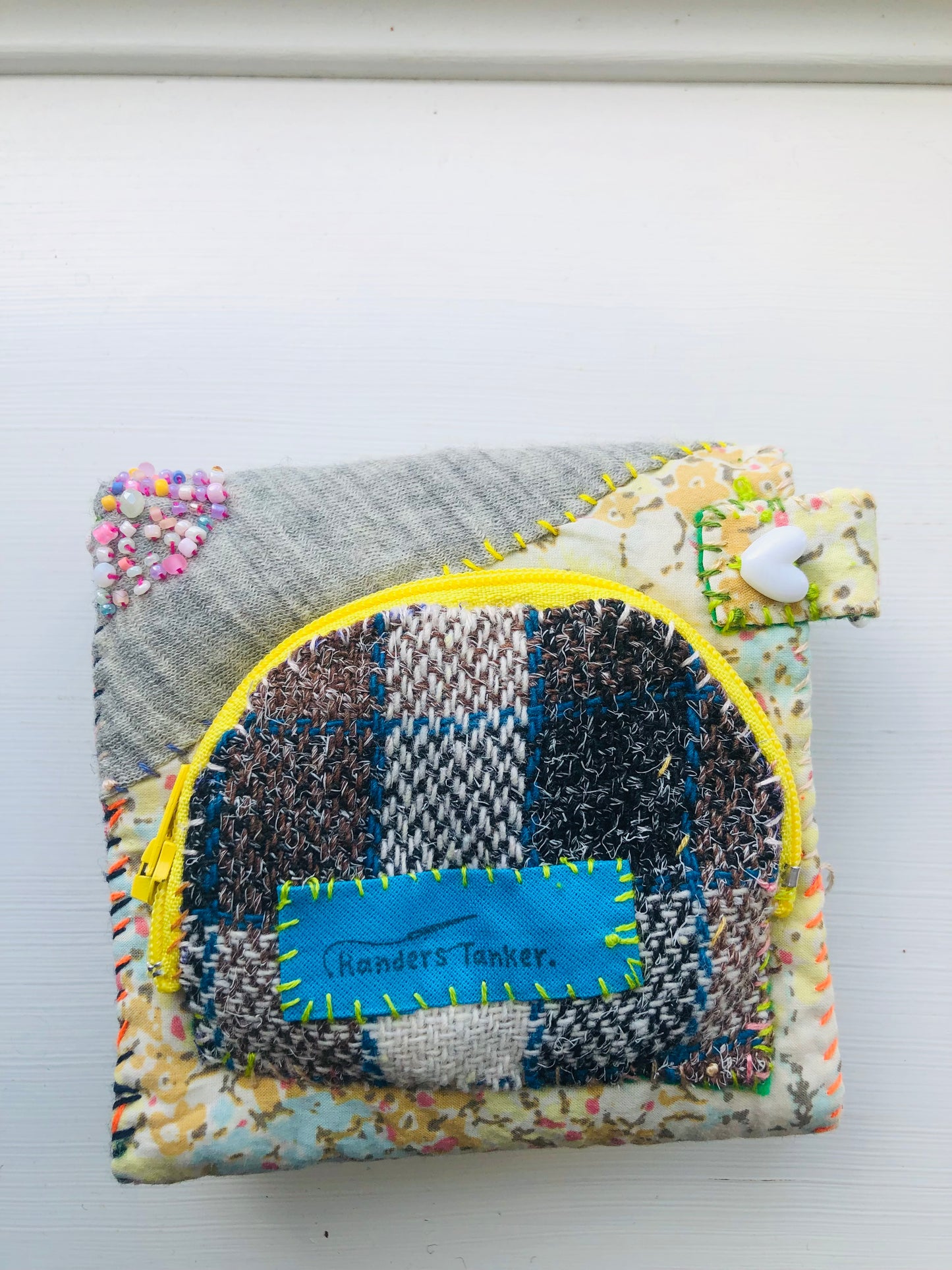 Wallet Fabric Wallet Handmade Hand-sewn Embroidered Patchwork Bi-fold 1979