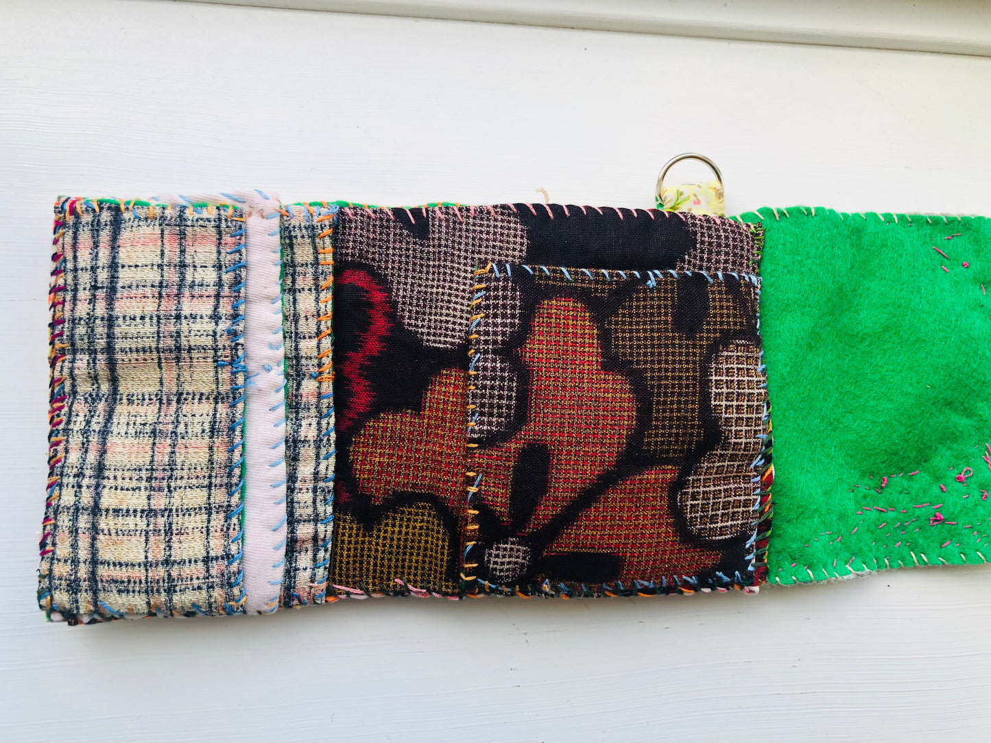 Wallet Fabric Wallet Handmade Hand-sewn Embroidered Patchwork Bi-fold 1979