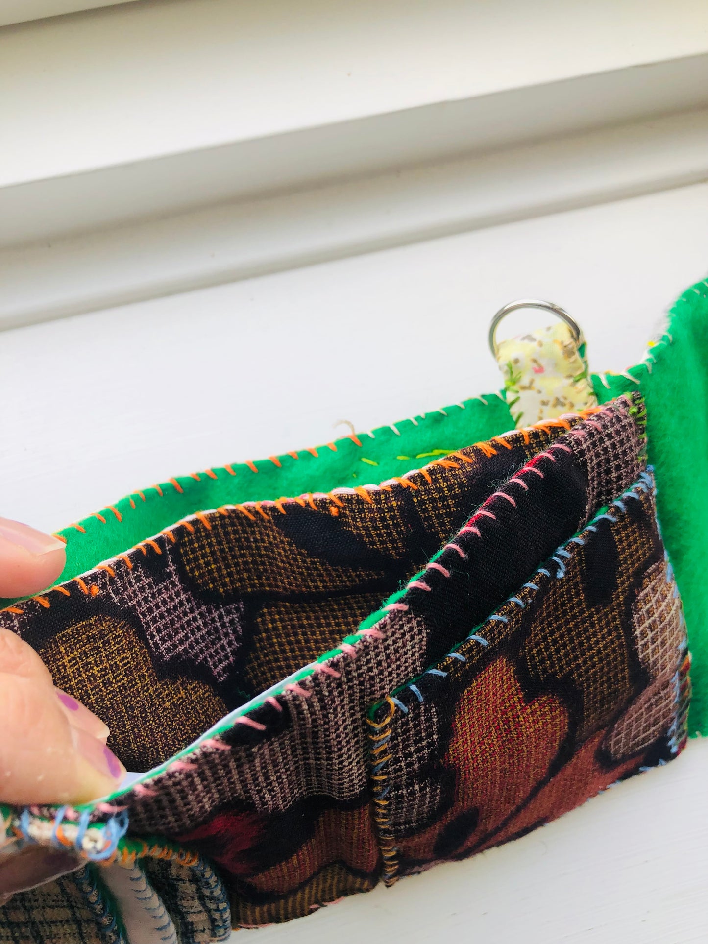 Wallet Fabric Wallet Handmade Hand-sewn Embroidered Patchwork Bi-fold 1979