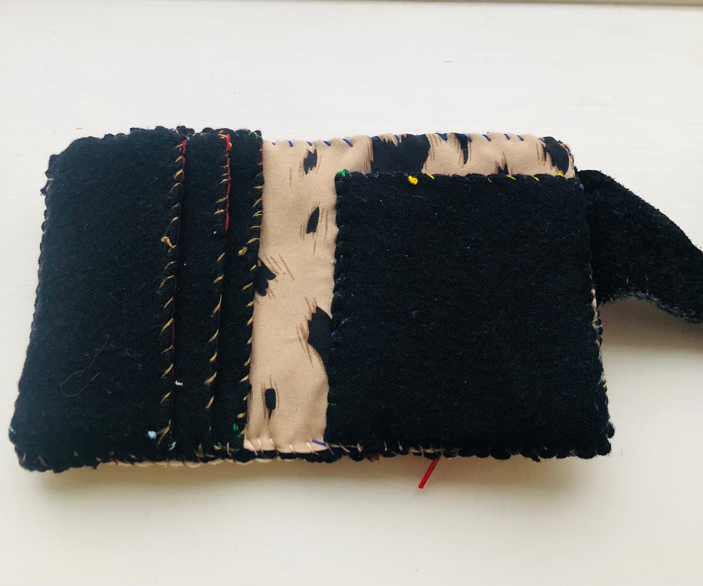 Wallet, cloth wallet, handmade, hand-sewn, embroidered, patchwork, bifold, 2290