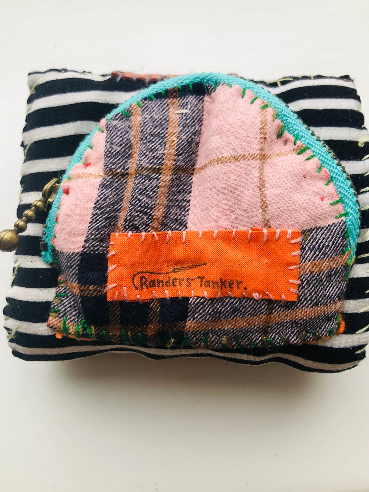 Wallet, Fabric Wallet, Handmade, Hand-Sewn, Embroidered, Patchwork, Bifold, 2289