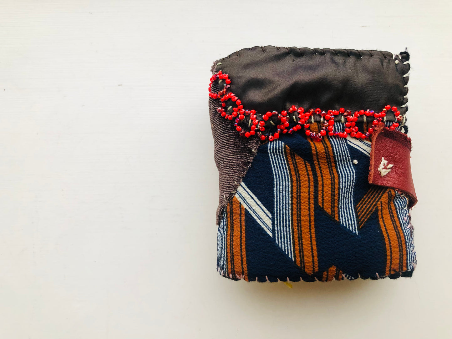 Wallet, Fabric Wallet, Handmade, Hand-Sewn, Embroidered, Patchwork, Bifold, 2291