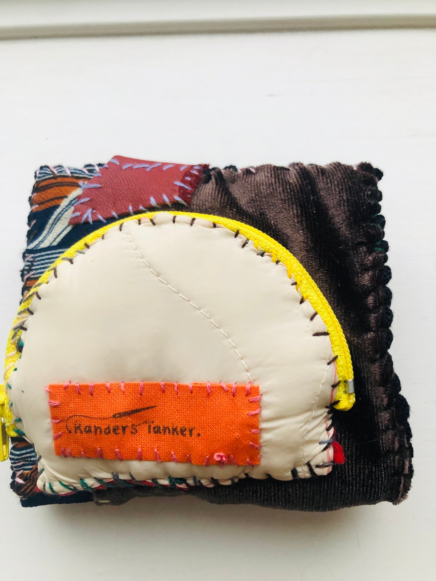 Wallet, Fabric Wallet, Handmade, Hand-Sewn, Embroidered, Patchwork, Bifold, 2291