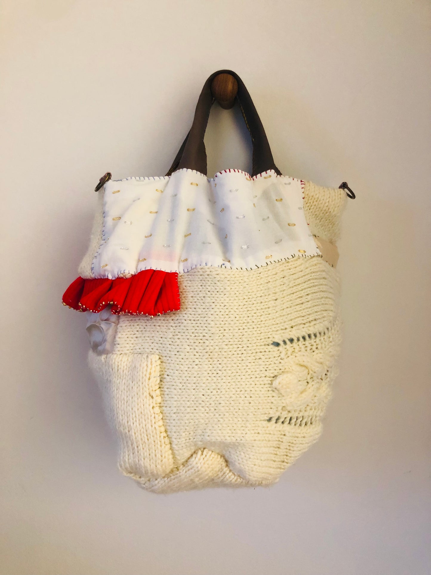 Bag 手縫いのバッグ　布製　トートバッグ　スローファッション　ハンドメイド　2337