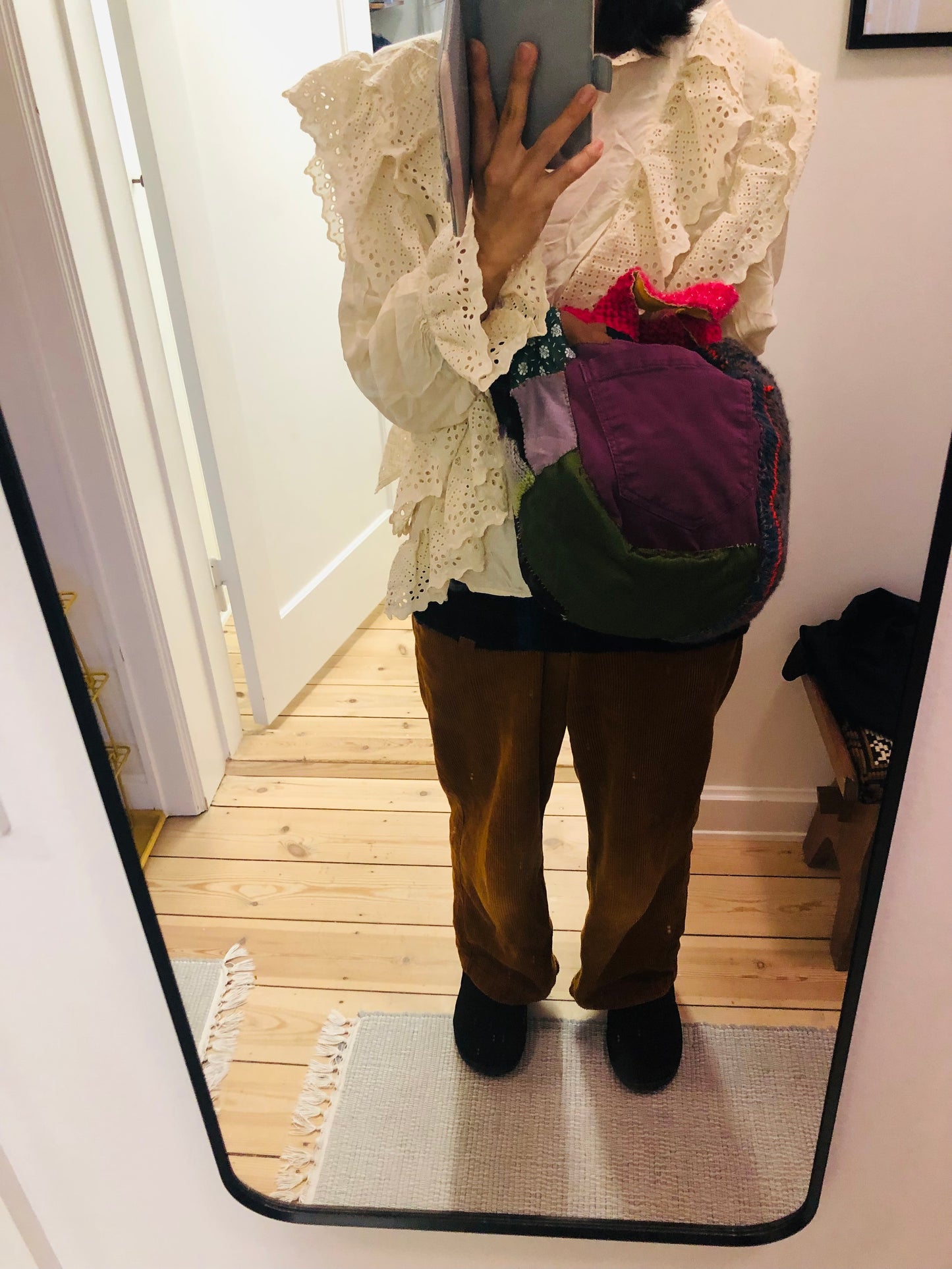 Bag 手縫いのバッグ　布製　トートバッグ　スローファッション　ハンドメイド　2338