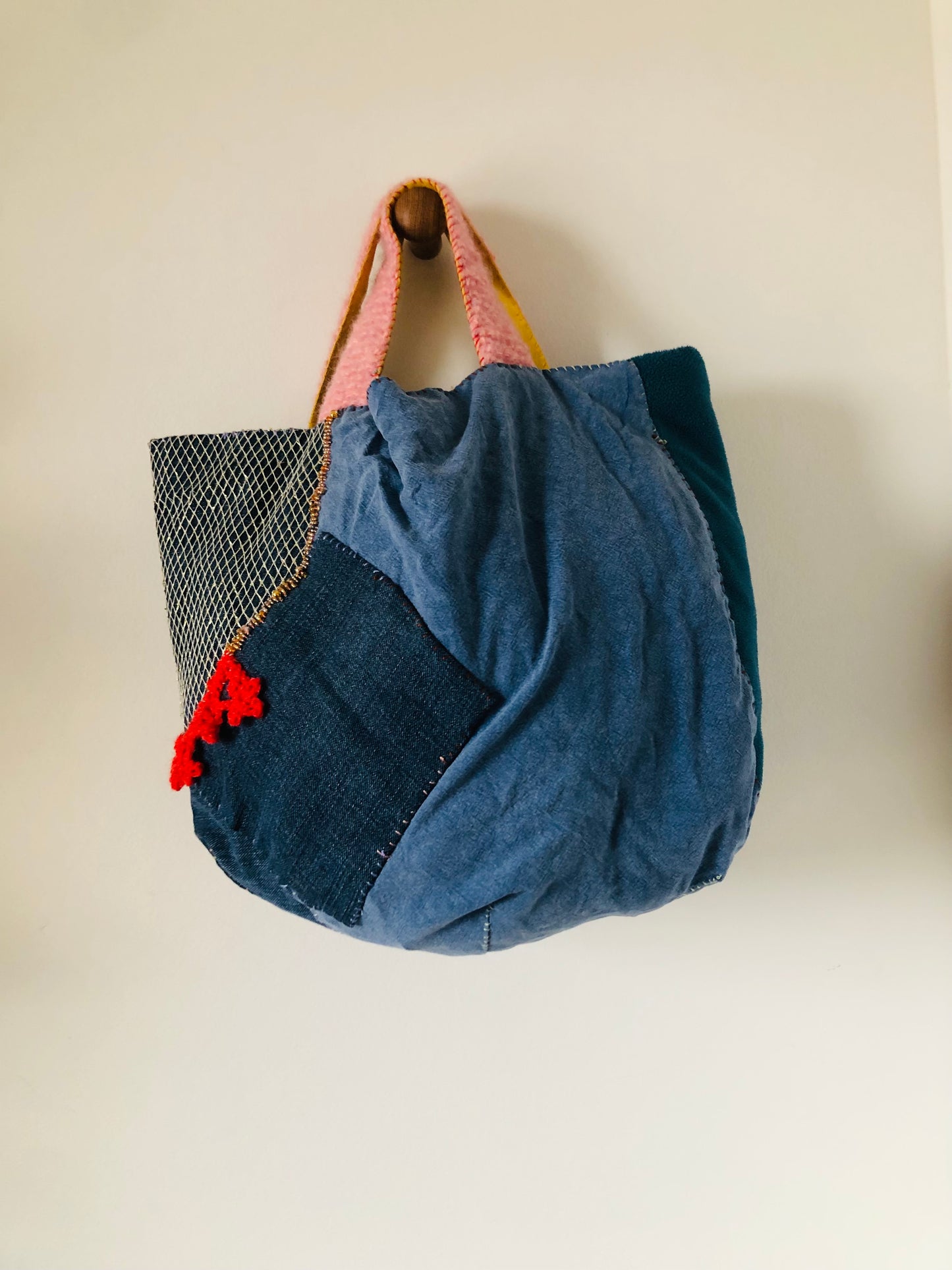 Bag 手縫いのバッグ　布製　トートバッグ　スローファッション　ハンドメイド　2345