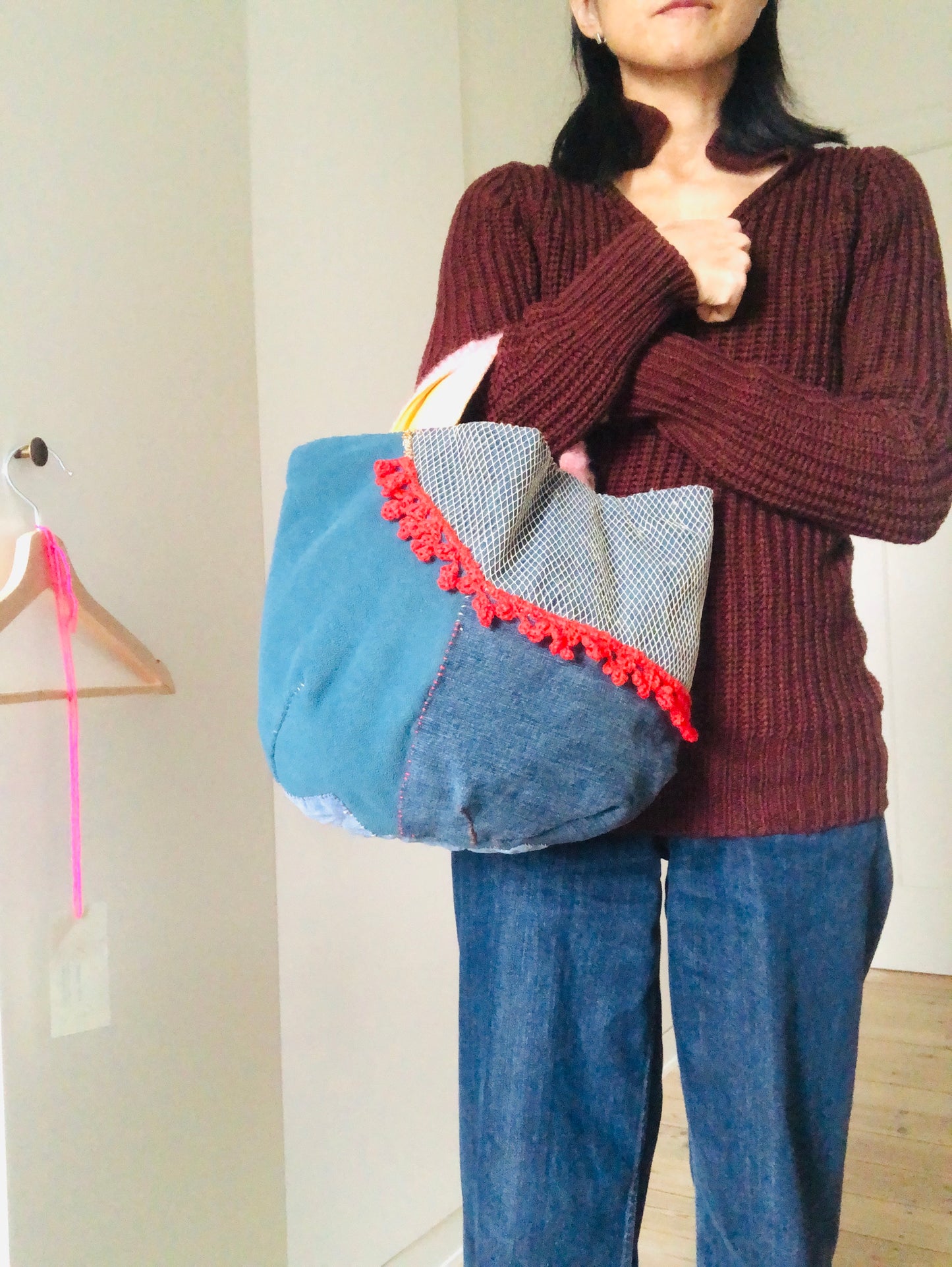 Bag 手縫いのバッグ　布製　トートバッグ　スローファッション　ハンドメイド　2345