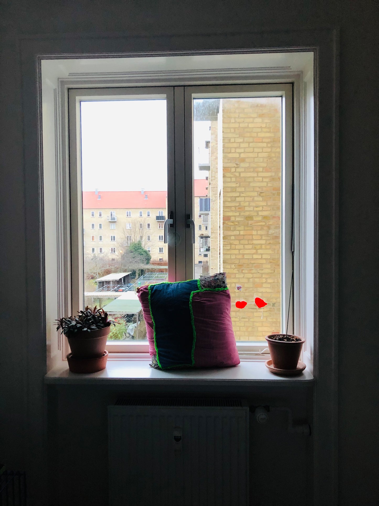 Cushion cover　45cm✖️45cm 手縫い　布製　一点もの　スローファッション　One of a kind　ハンドメイド　2342