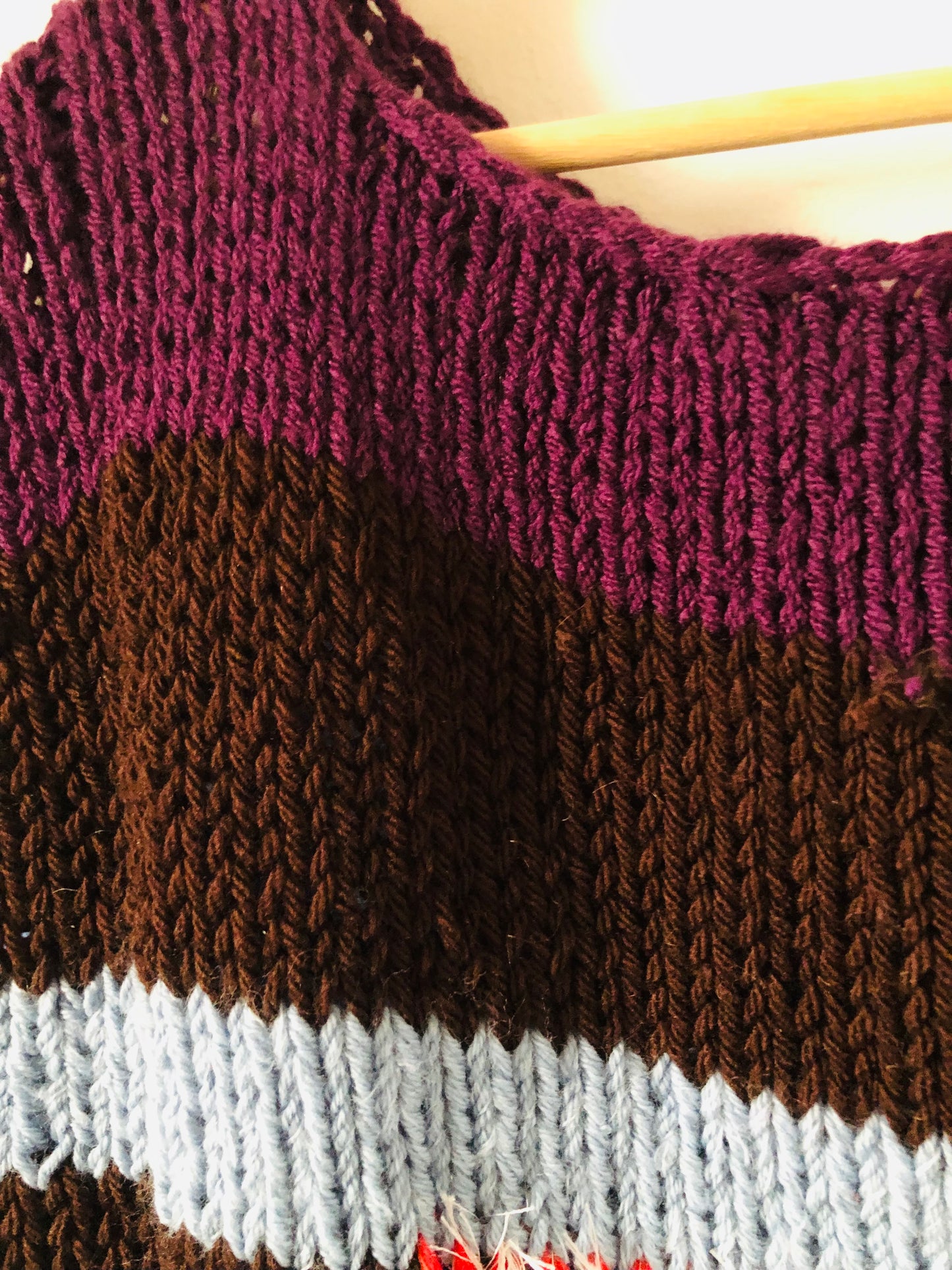 セーター　手編み　スローファッション　2way　ファンシーヤーン　oneofakind  ベスト　ロング丈　2350