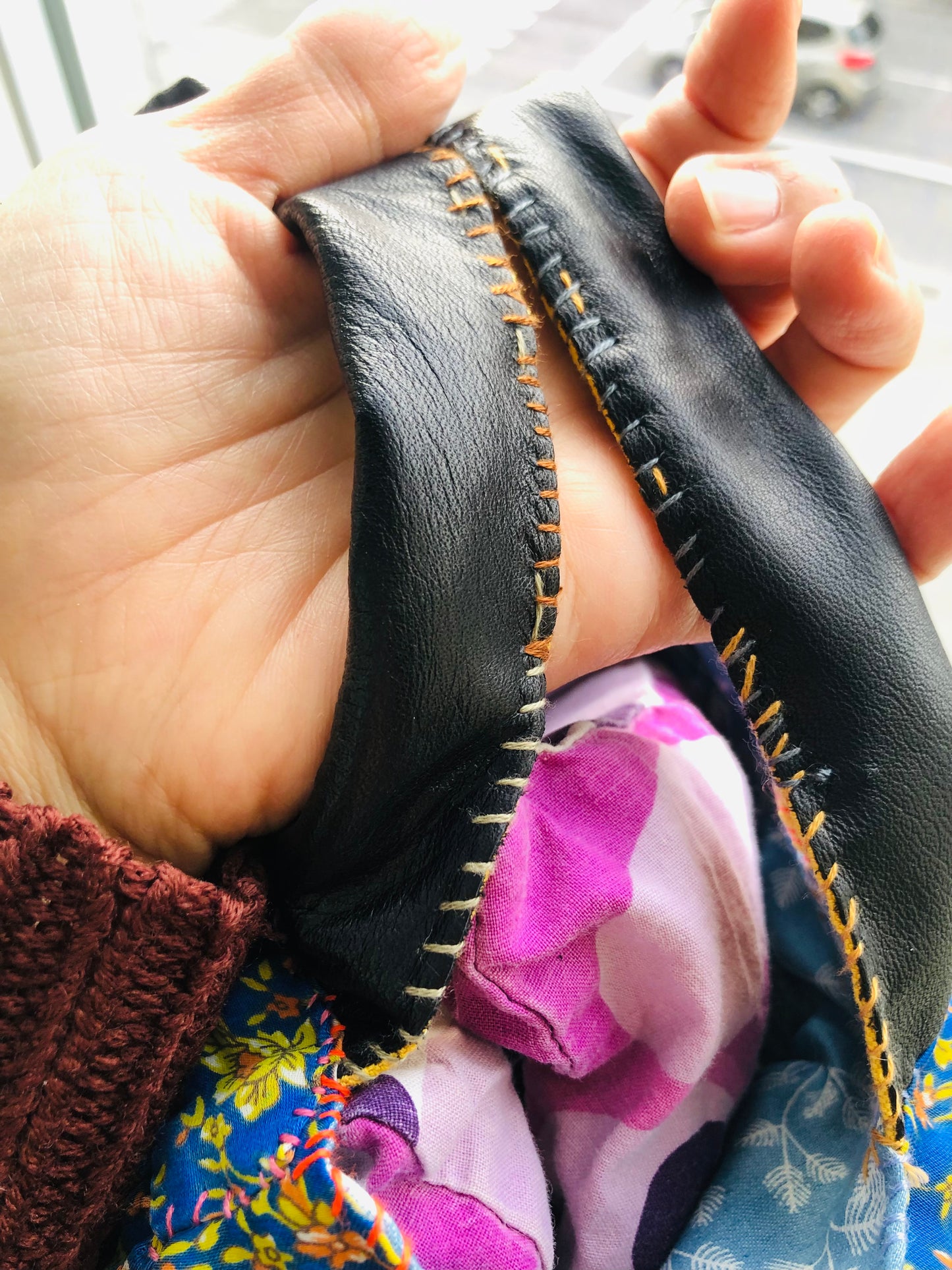 Bag 手縫いのバッグ　布製　トートバッグ　スローファッション　ハンドメイド　2352