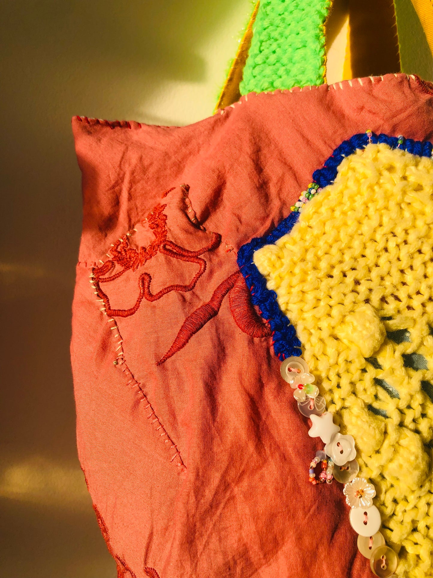 Bag 手縫いのバッグ　布製　トートバッグ　スローファッション　ハンドメイド　2354