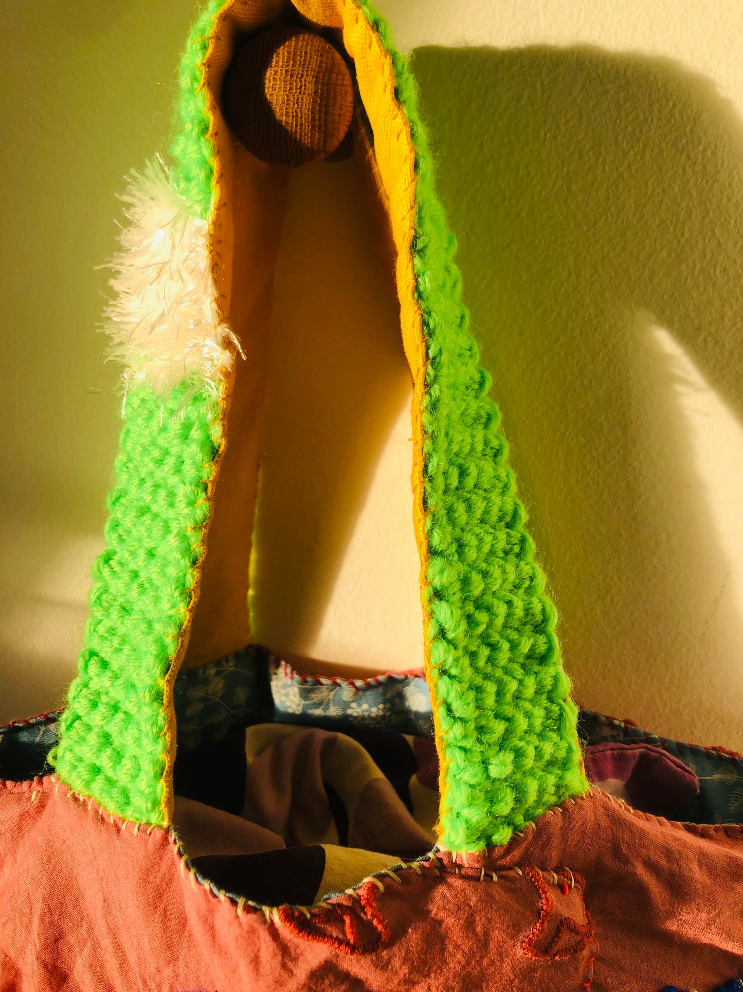 Bag 手縫いのバッグ　布製　トートバッグ　スローファッション　ハンドメイド　2354