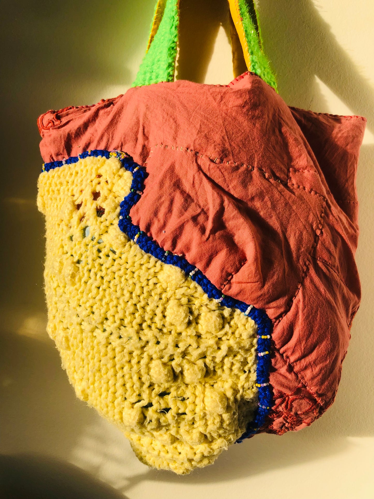 Bag 手縫いのバッグ　布製　トートバッグ　スローファッション　ハンドメイド　2354