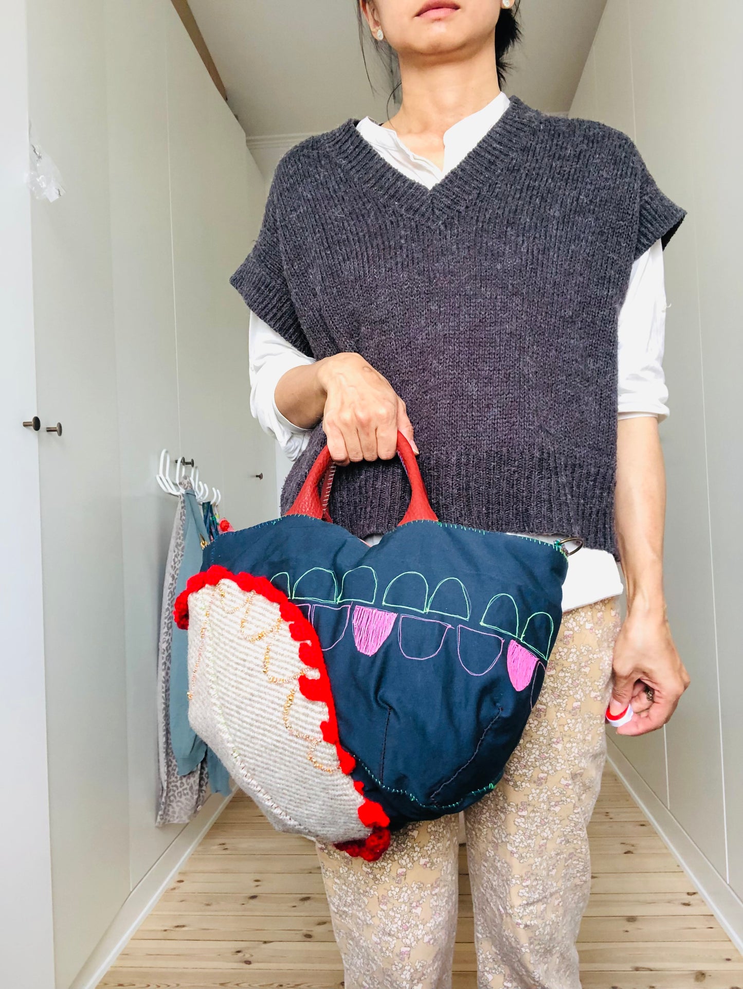Bag   手縫いのバッグ　布製　スローファッション　ハンドメイド　2015
