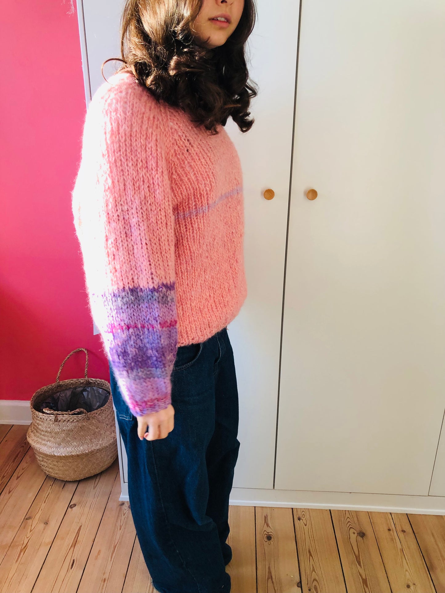 セーター　手編み　スローファッション　ファンシーヤーン　oneofakind  　2360