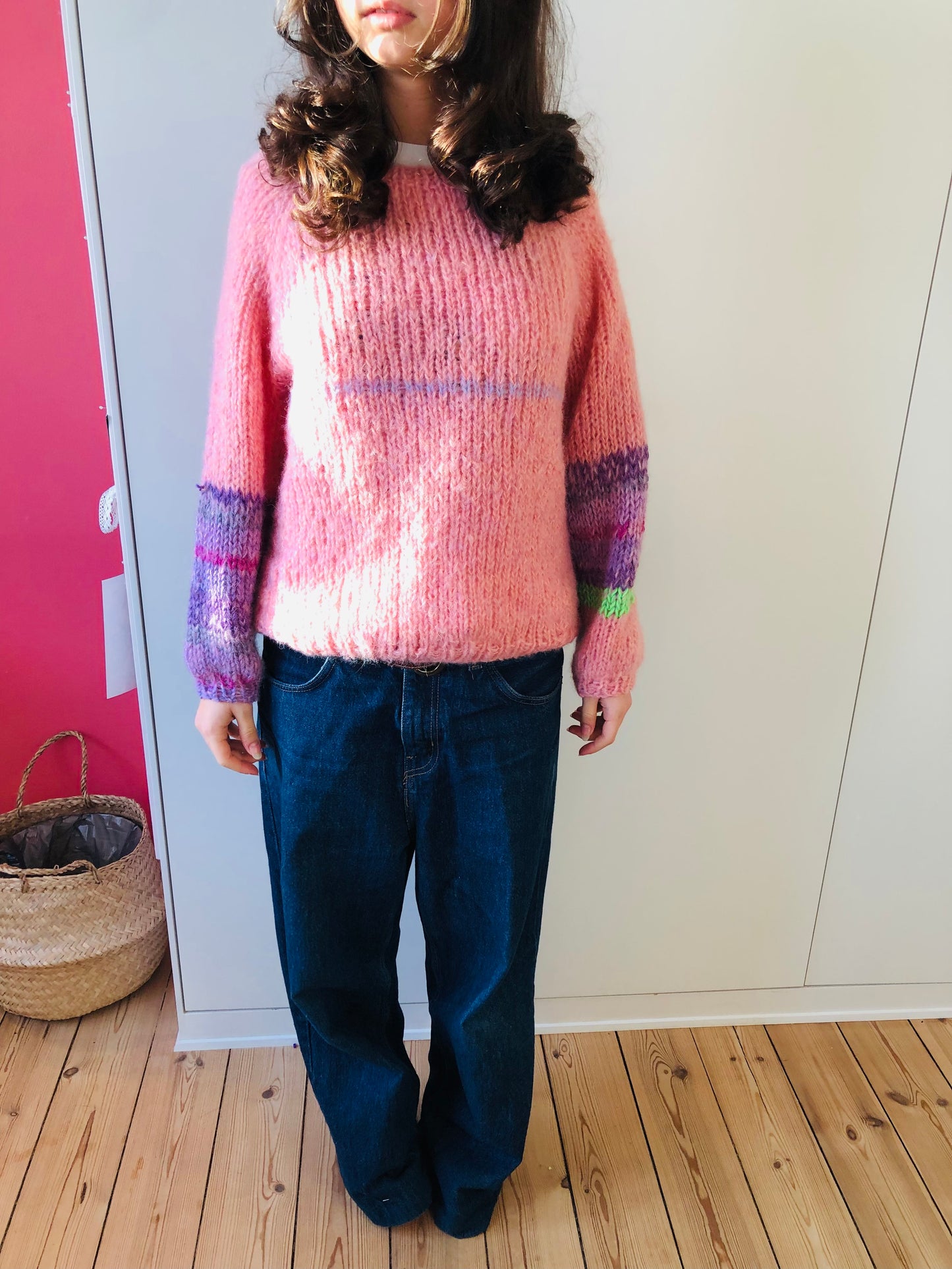 セーター　手編み　スローファッション　ファンシーヤーン　oneofakind  　2360