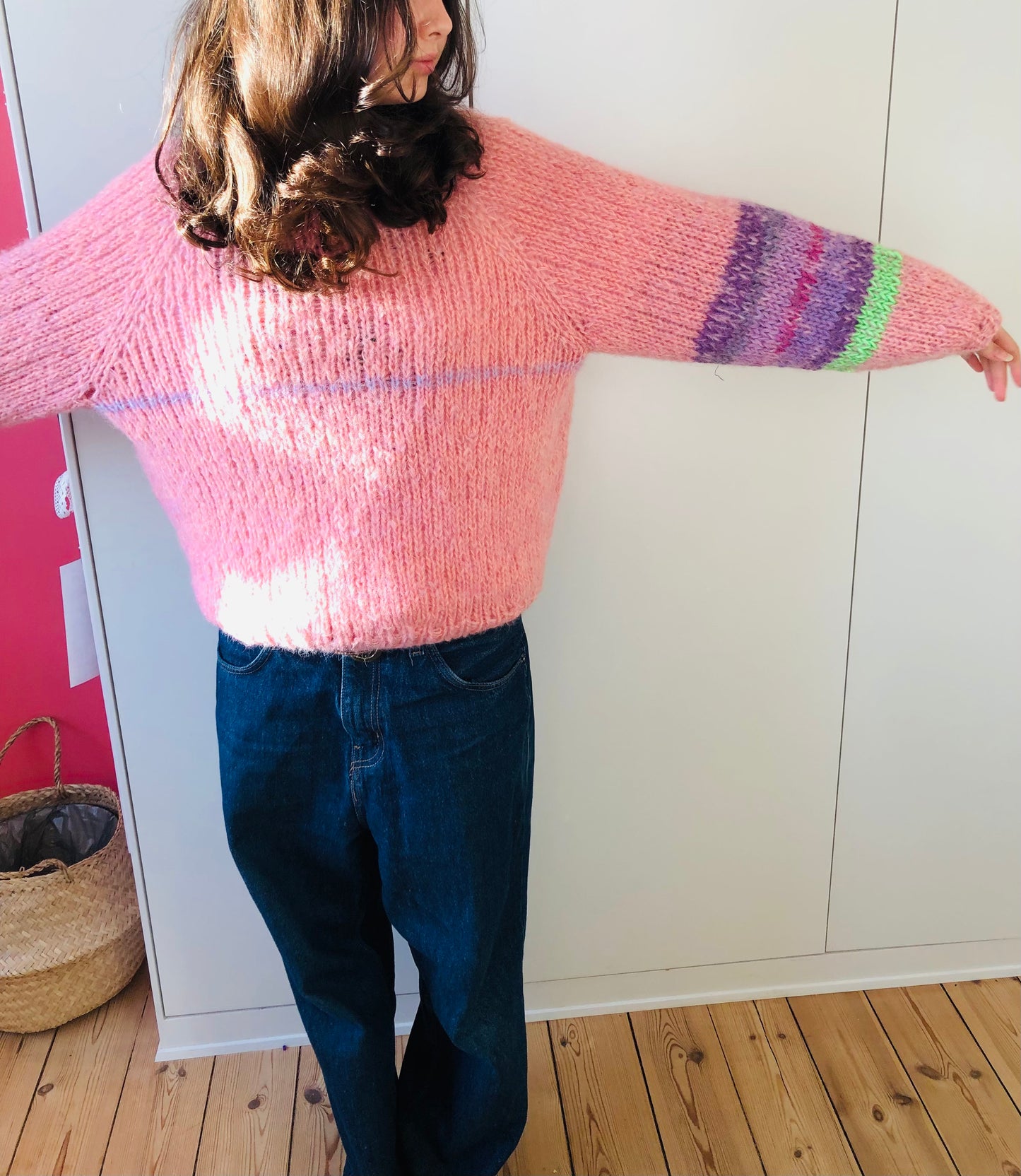 セーター　手編み　スローファッション　ファンシーヤーン　oneofakind  　2360