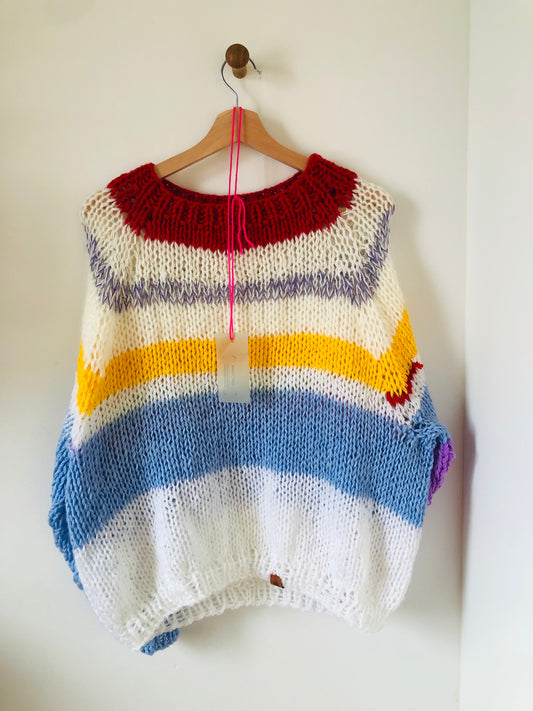 セーター　手編み　スローファッション　ファンシーヤーン　oneofakind  　2364