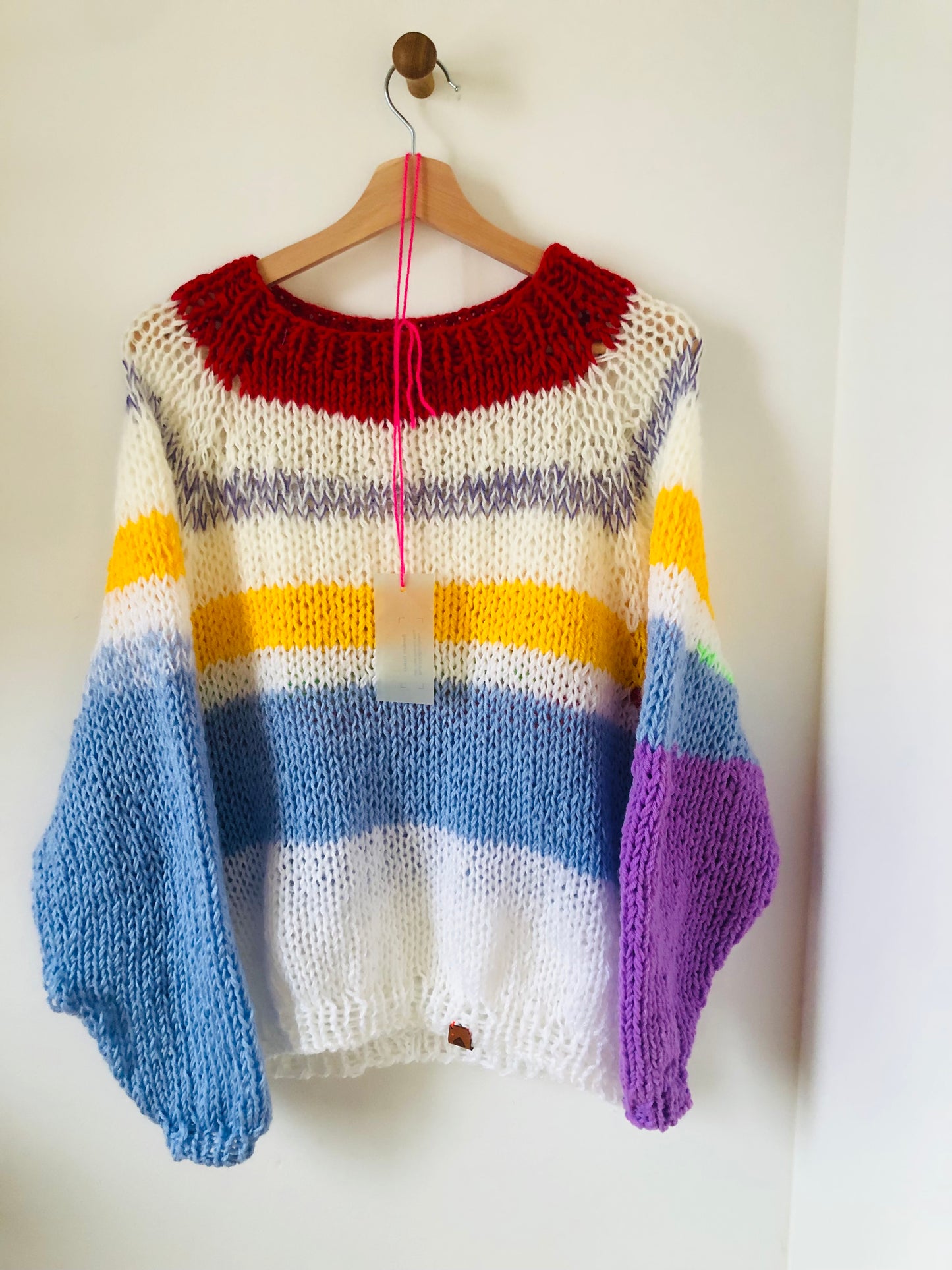 セーター　手編み　スローファッション　ファンシーヤーン　oneofakind  　2364