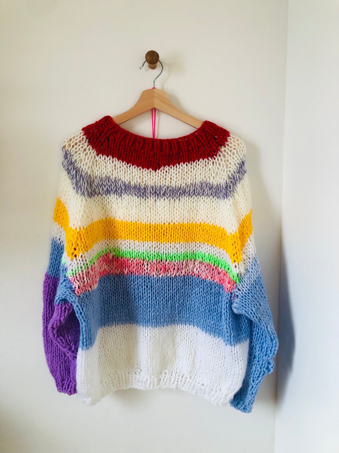 セーター　手編み　スローファッション　ファンシーヤーン　oneofakind  　2364