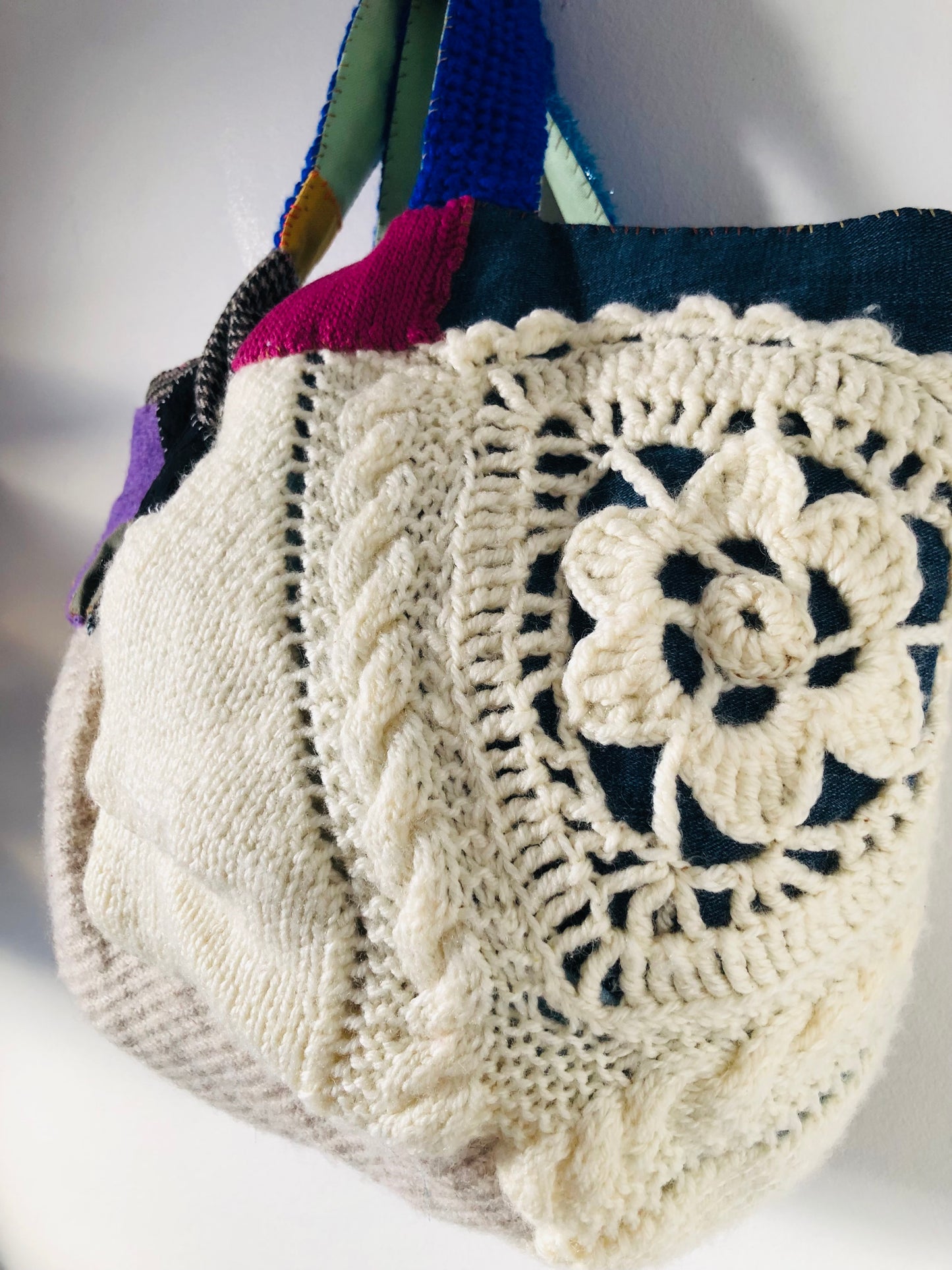 Bag 手縫いのバッグ　布製　トートバッグ　スローファッション　ハンドメイド　2363