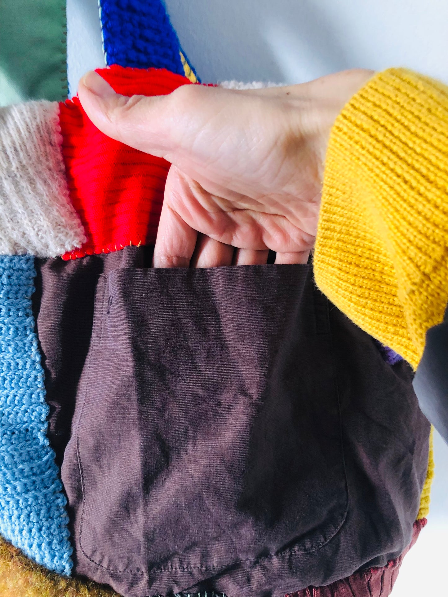 Bag 手縫いのバッグ　布製　トートバッグ　スローファッション　ハンドメイド　2363