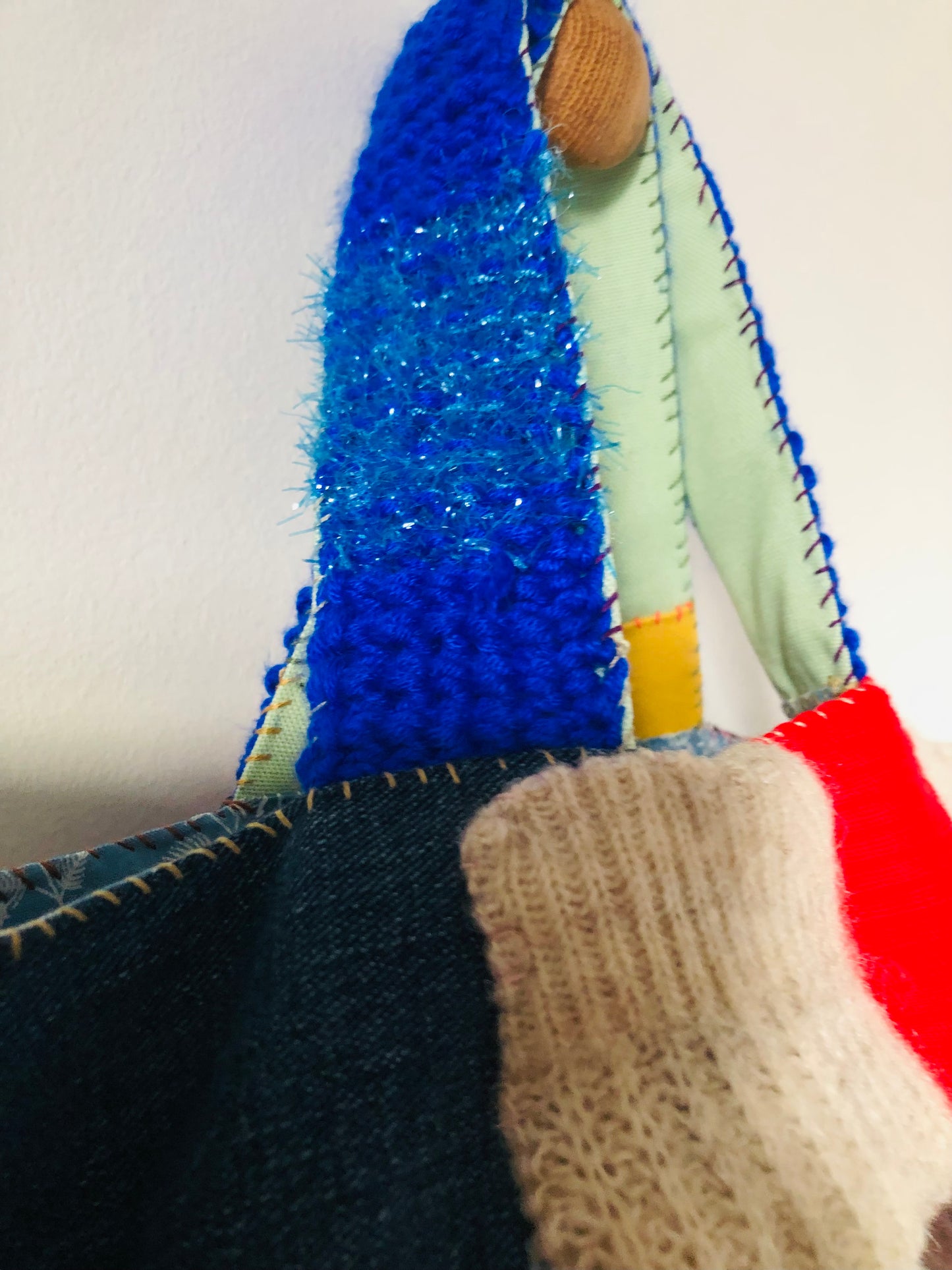 Bag 手縫いのバッグ　布製　トートバッグ　スローファッション　ハンドメイド　2363