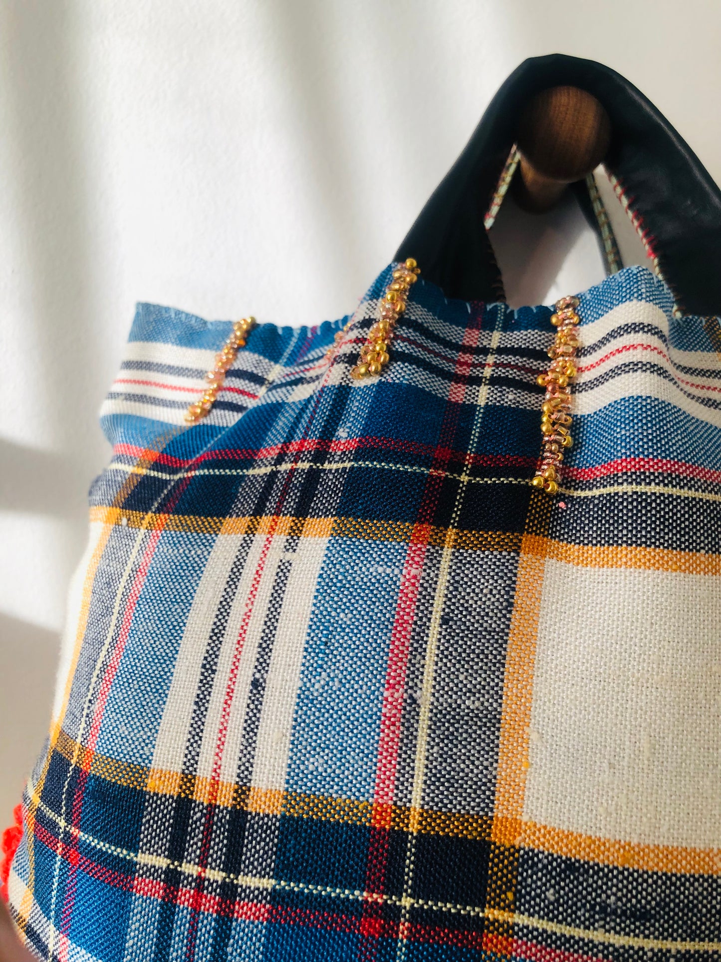 Bag 手縫いのバッグ　布製　トートバッグ　スローファッション　ハンドメイド　2366