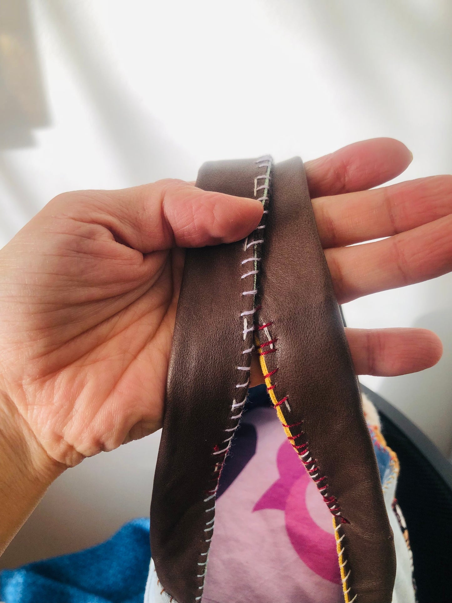 Bag 手縫いのバッグ　布製　トートバッグ　スローファッション　ハンドメイド　2365