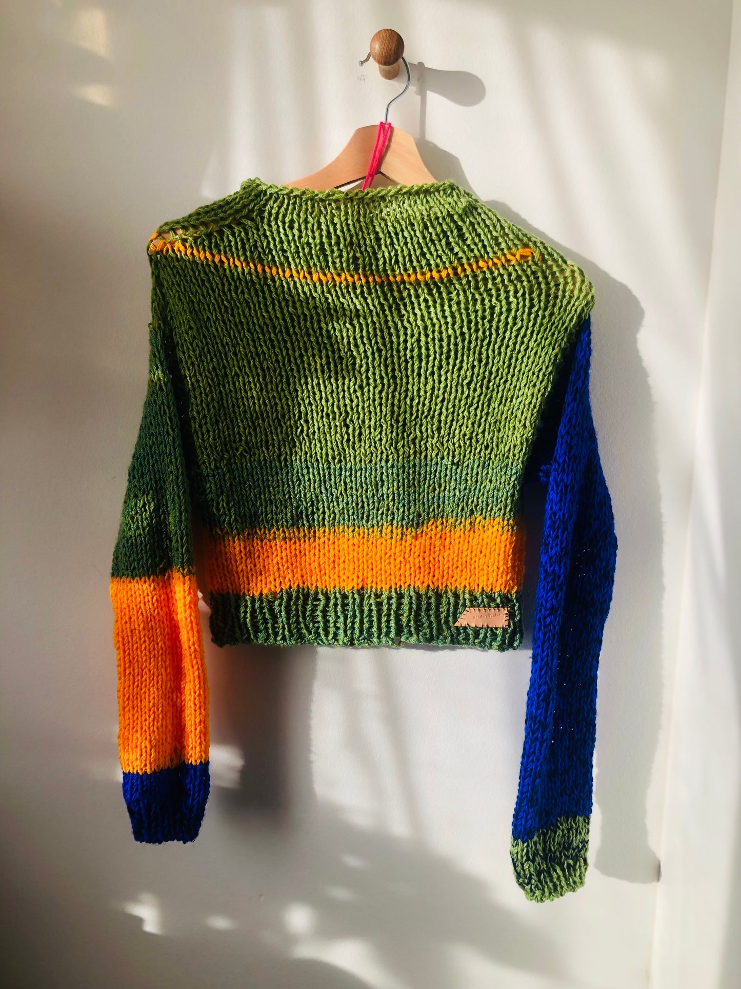 セーター　手編み 細め　スローファッション　ファンシーヤーン　oneofakind  　2368