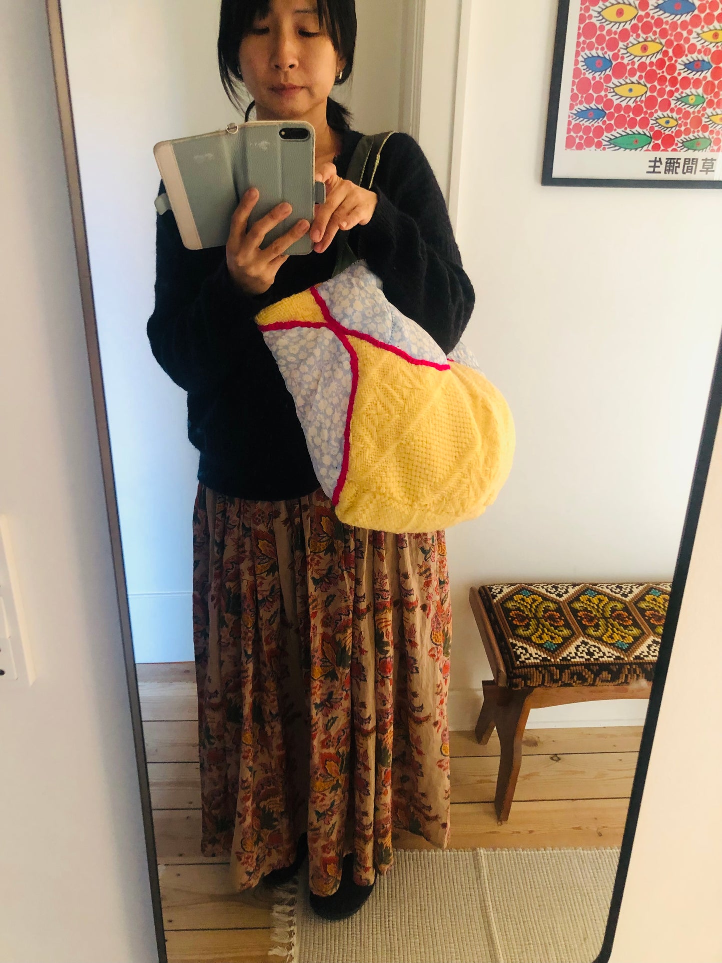 Bag 手縫いのバッグ　布製　トートバッグ　スローファッション　ハンドメイド　2367