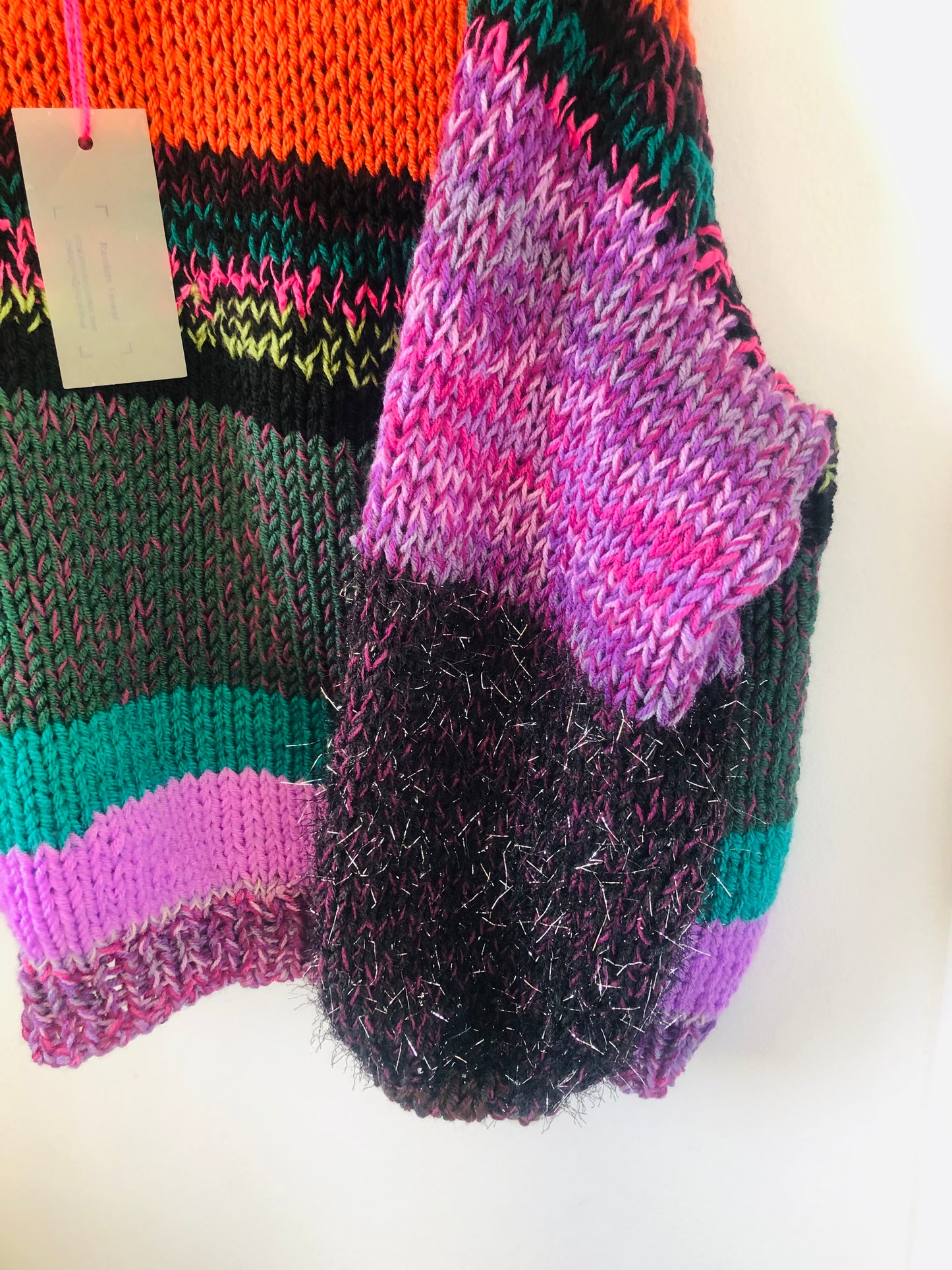 セーター　手編み  スローファッション　ファンシーヤーン　oneofakind  　2369