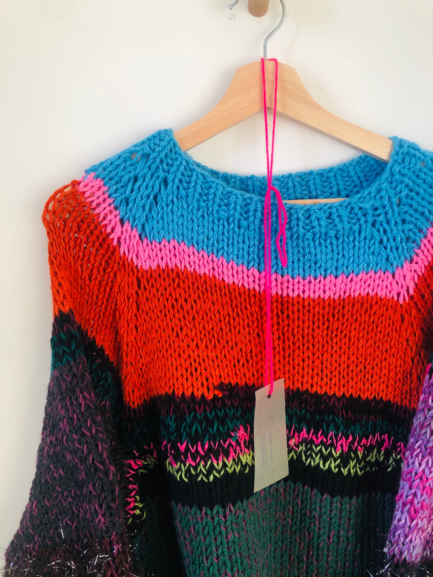 セーター　手編み  スローファッション　ファンシーヤーン　oneofakind  　2369