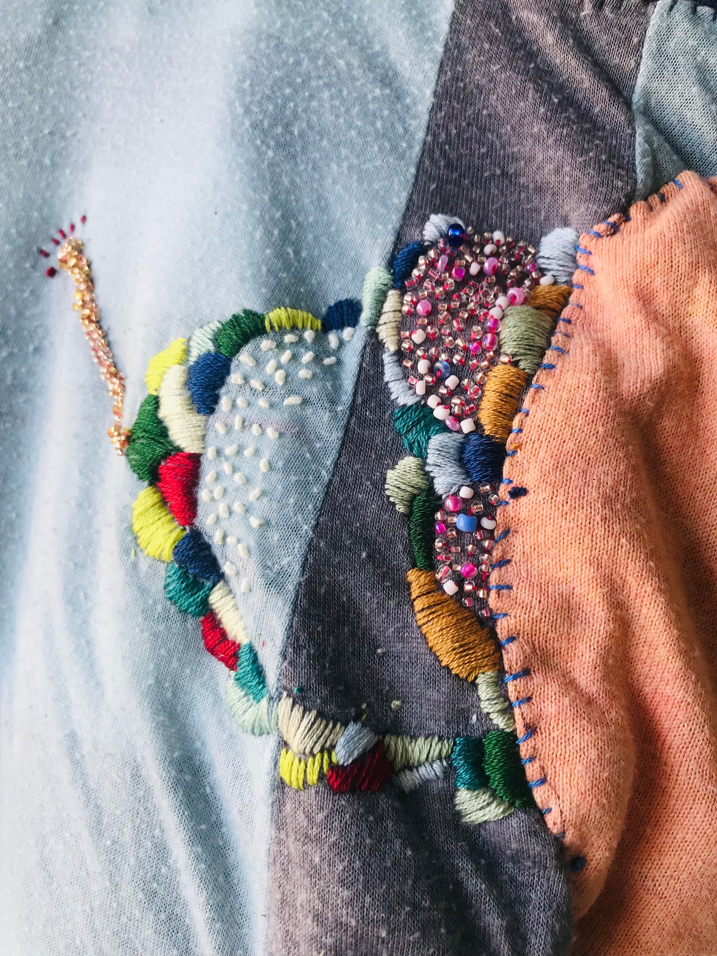 Rucksack Beaded Embroidered Hand Sewn Fabric Canvas 1594