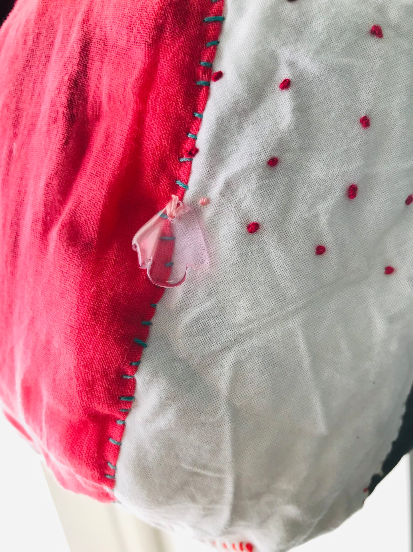 Taske håndsyet taske stof ægte læder håndtag håndlavet 1622 