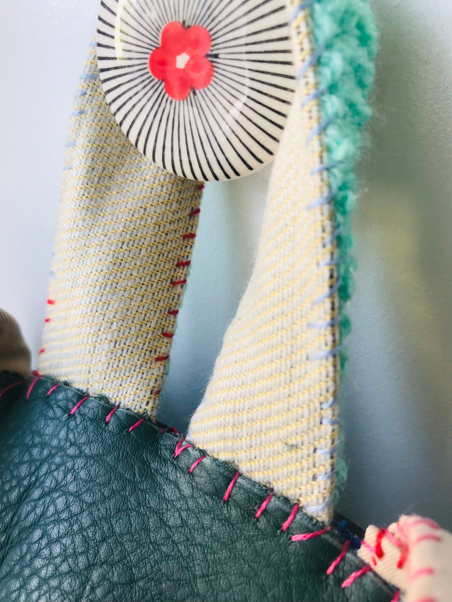 Rucksack Beaded Embroidered Hand Sewn Fabric Canvas 1594