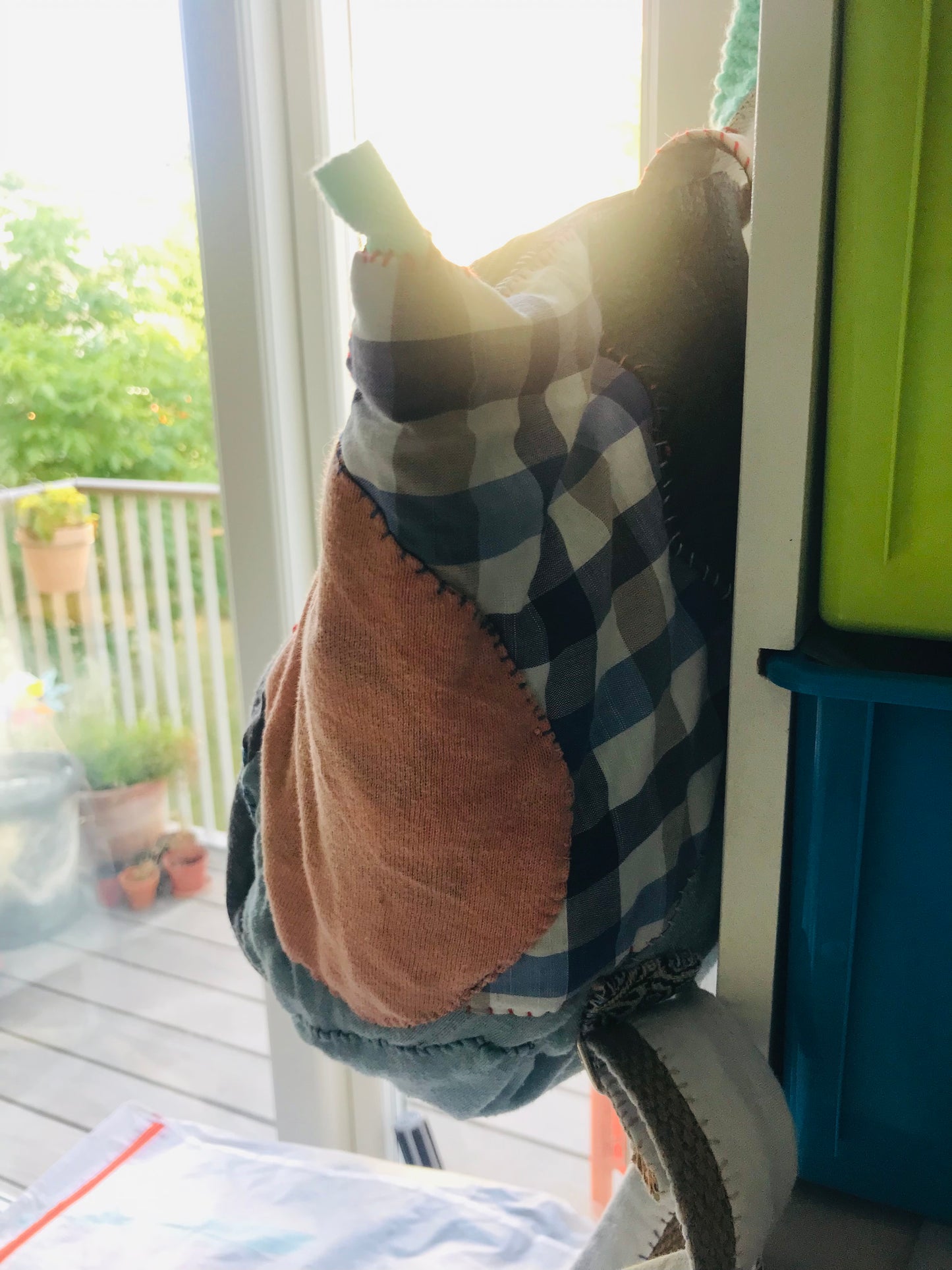 Rucksack Beaded Embroidered Hand Sewn Fabric Canvas 1594