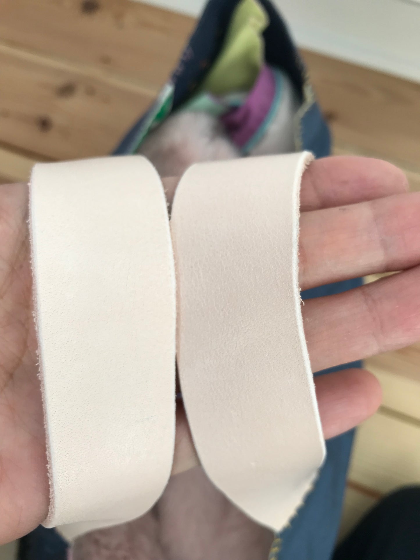 Bag   手縫いのバッグ　  布製　本革持ち手　スローファッション　ハンドメイド　1710