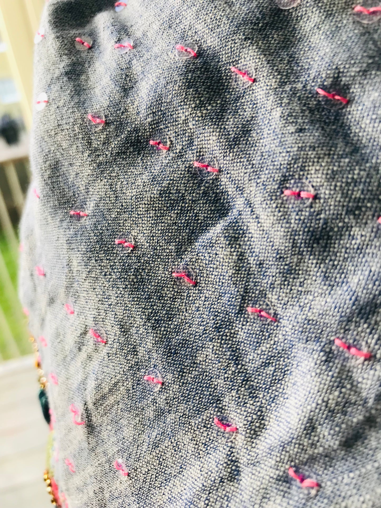 Taske håndsyet taske stof ægte læder håndtag håndlavet 1631 