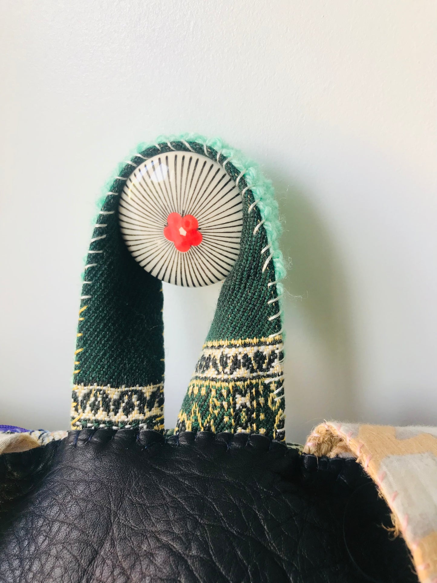 Rucksack Beaded Embroidered Hand Sewn Fabric Canvas 1592