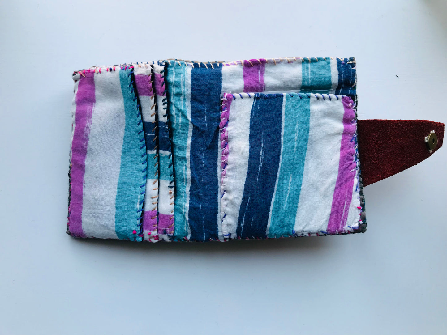 Wallet Cloth Wallet Handmade Hand Sewn Embroidered Patchwork Bifold 1638