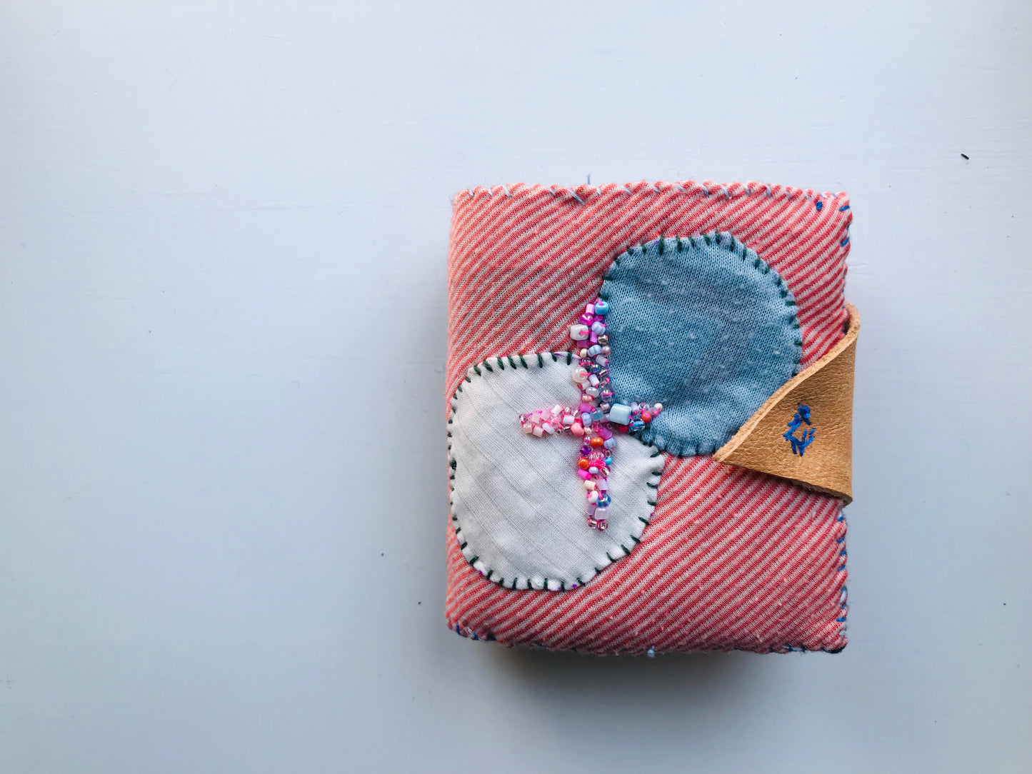 Wallet Cloth Wallet Handmade Hand Sewn Embroidered Patchwork Bifold 1655