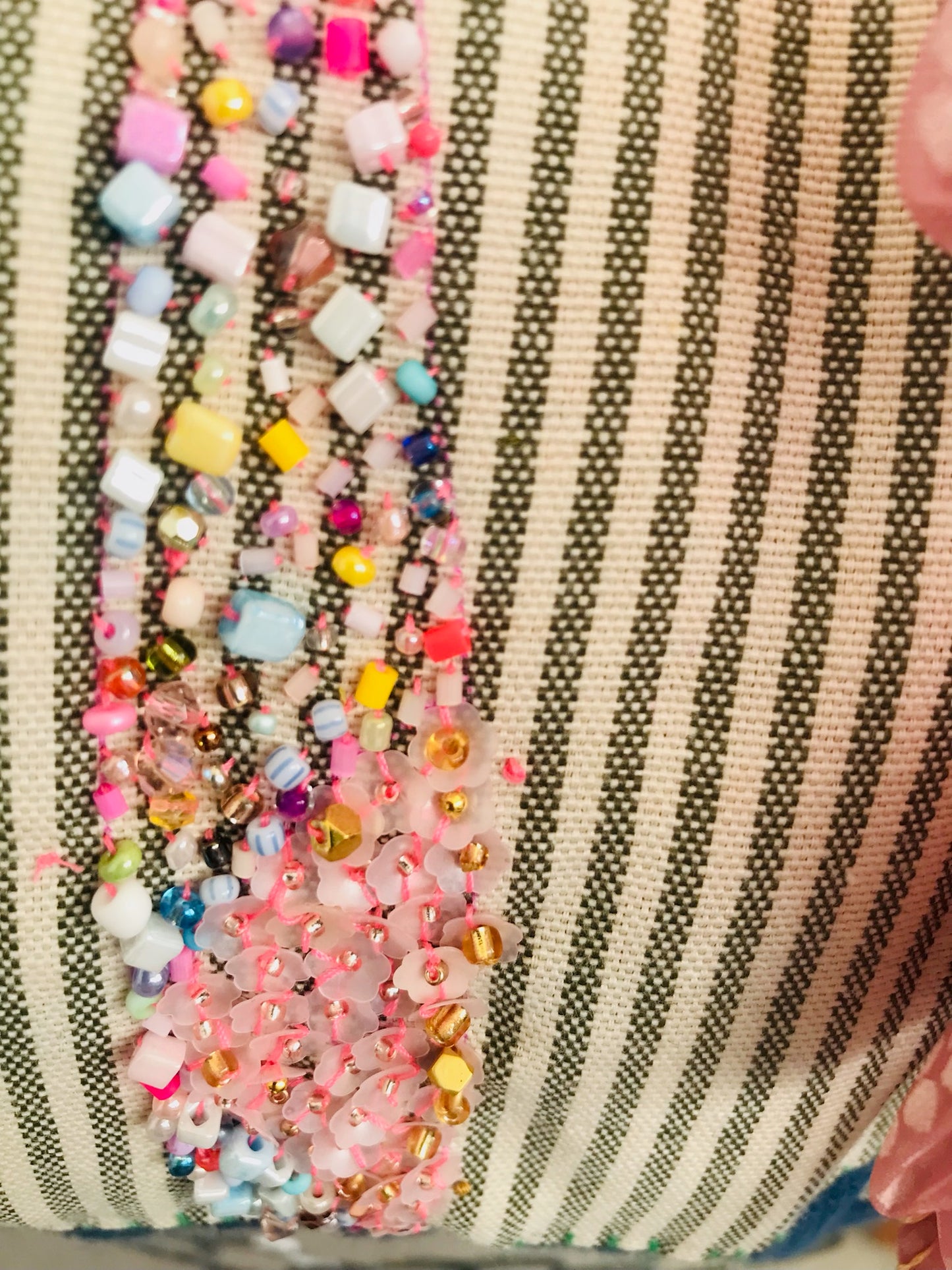 Taske håndsyet taske stof ægte læder håndtag slow fashion håndlavet 1695 